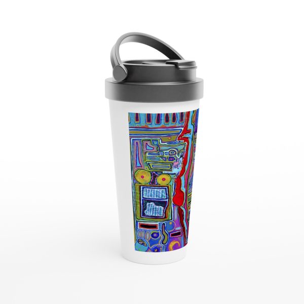 White 15oz Stainless Steel Travel Mug