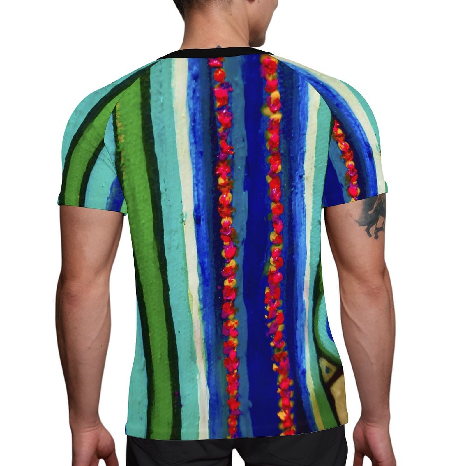 "Blurred Lines Blue" Men's Ice Silk Quick Dry Top - Image 2