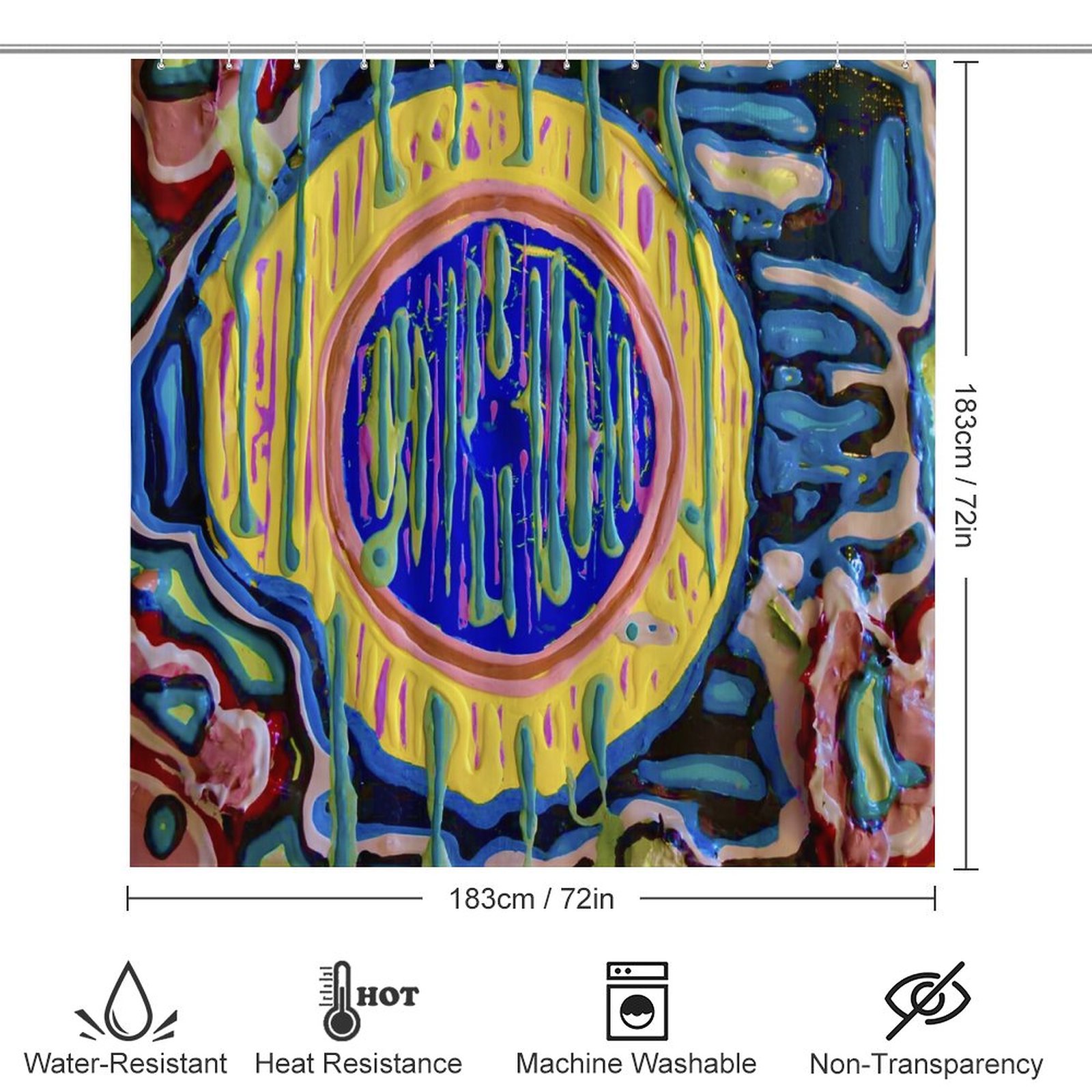 Shower Curtain Set with 3 Rugs - Image 2