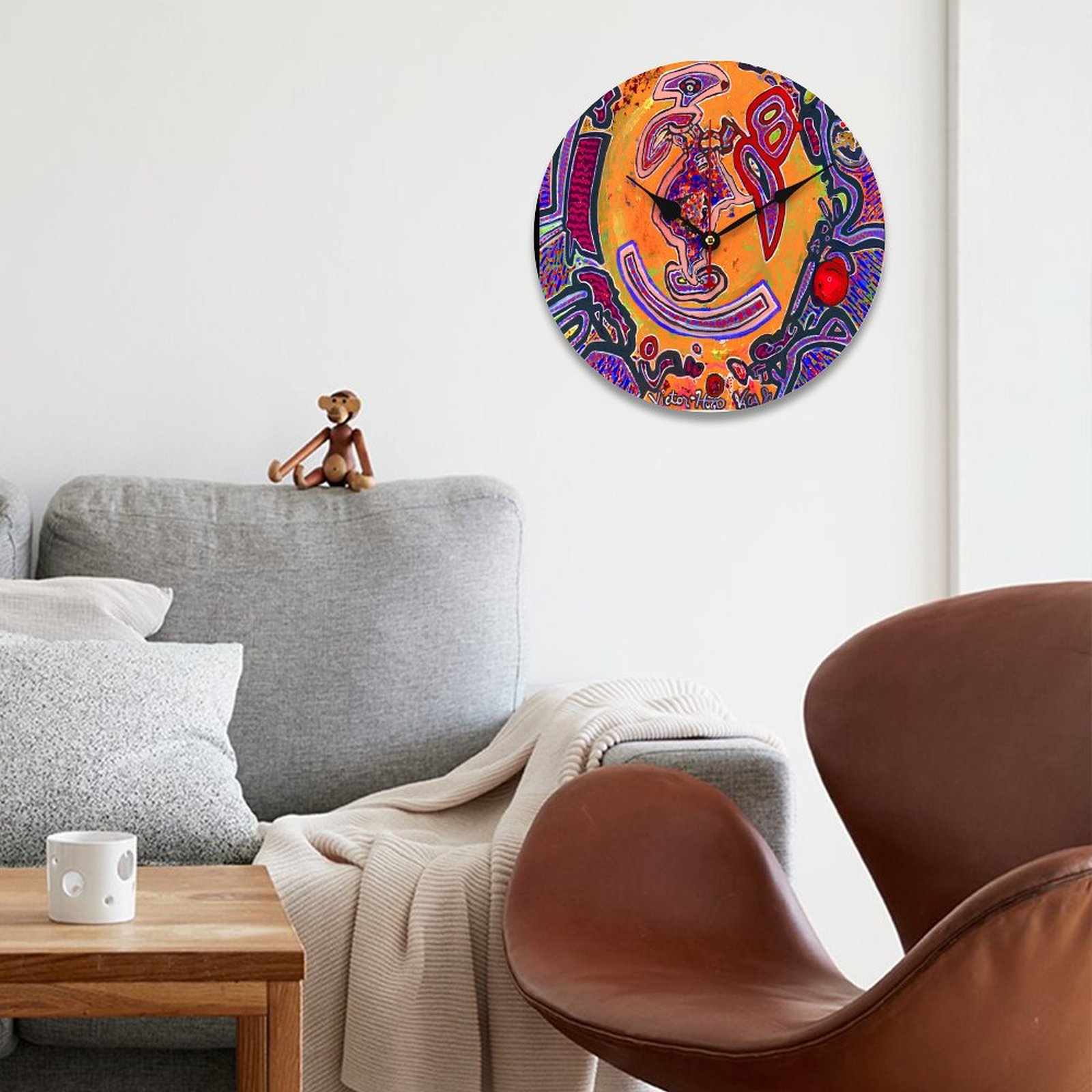 Wooden Wall Clock without Scale - Image 3