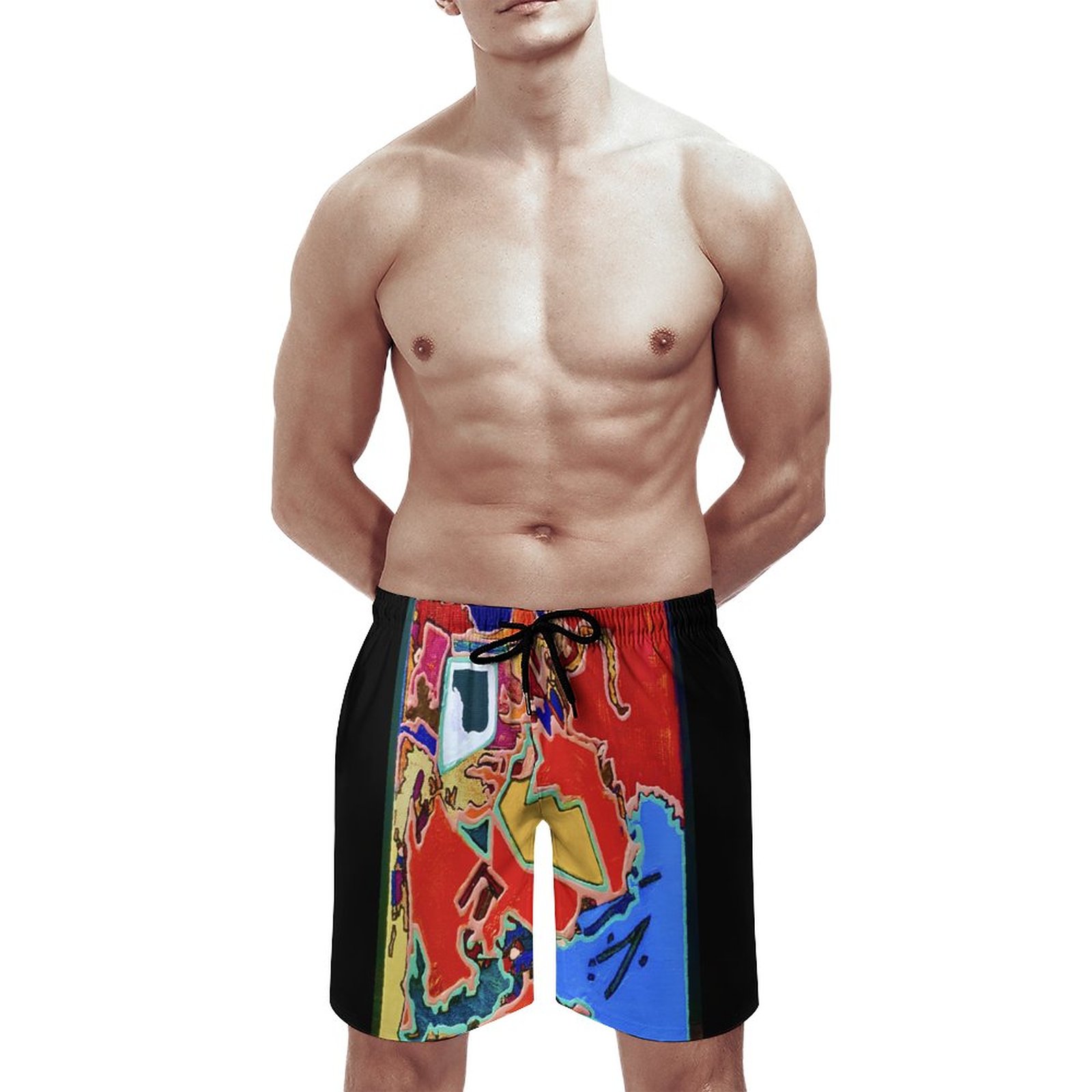 "Swim in Opportunity" Men's Beach Shorts with Pockets - Image 3