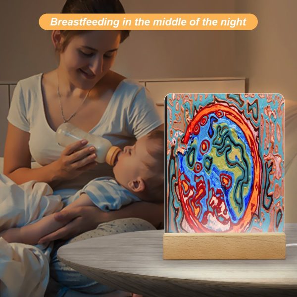"Immorality"  Acrylic Photo Night Light with Wooden Base