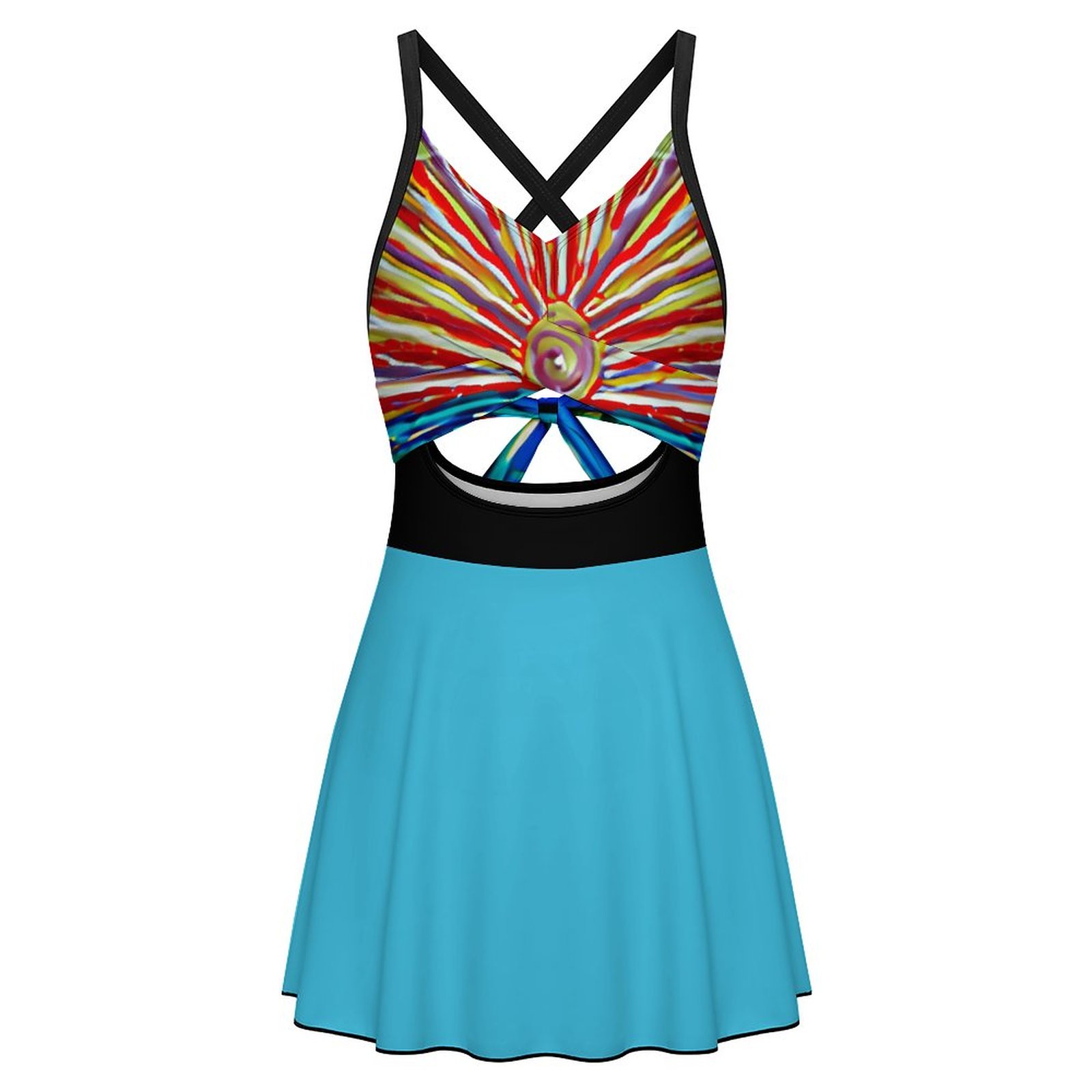 "Sunrise" Women's V Neck One Piece Swimsuit - Image 3