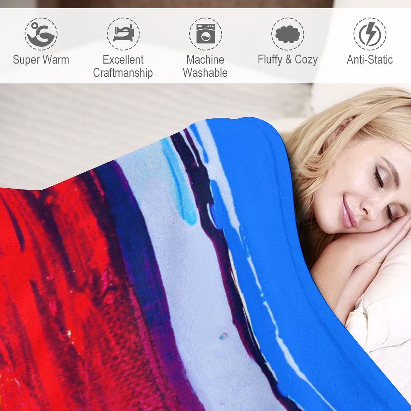 "Red Sand Beach" Flannel Blanket (One-sided Printing)-50"×60" - Image 2