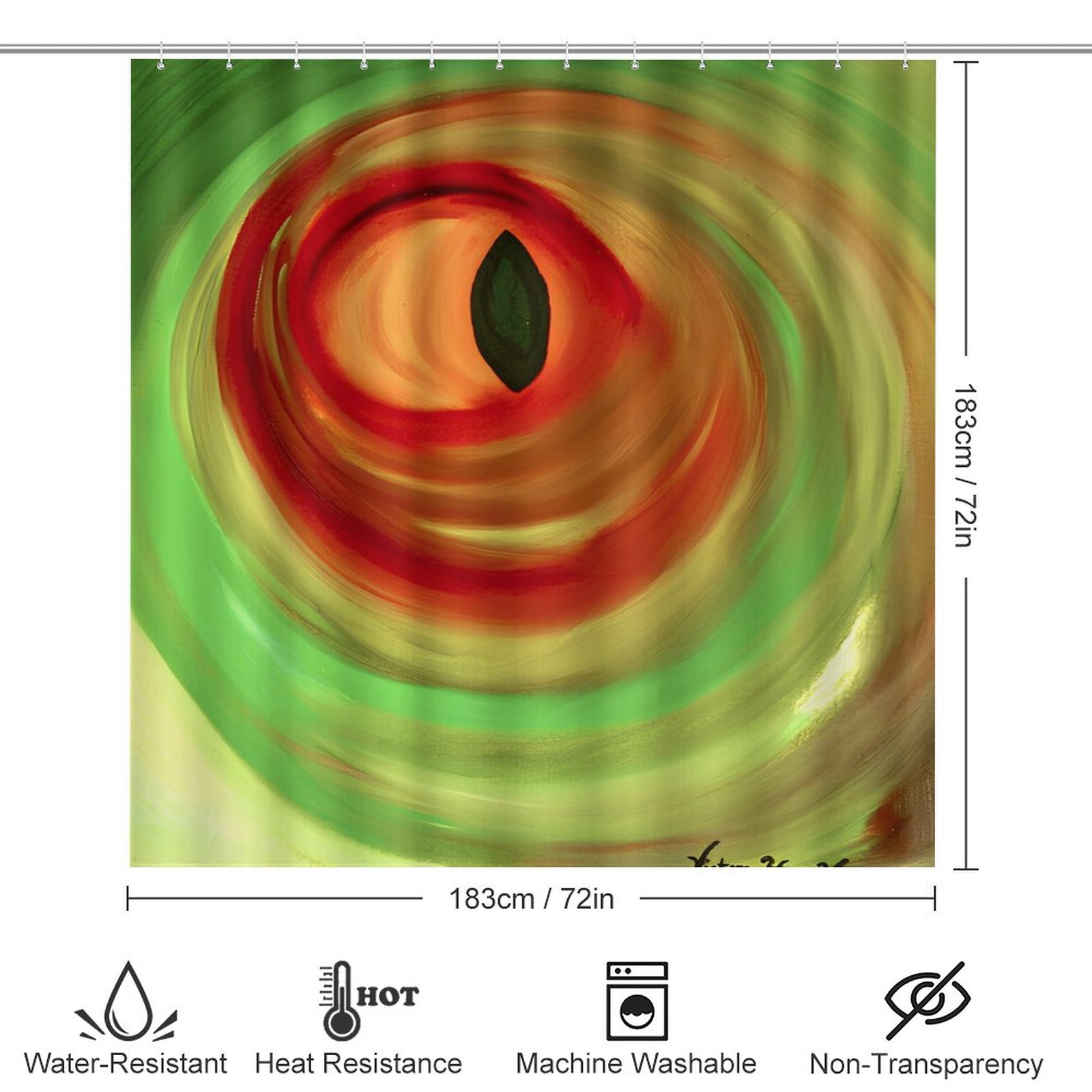 "Dragons Eye" Shower Curtain Set with 3 Rugs - Image 2