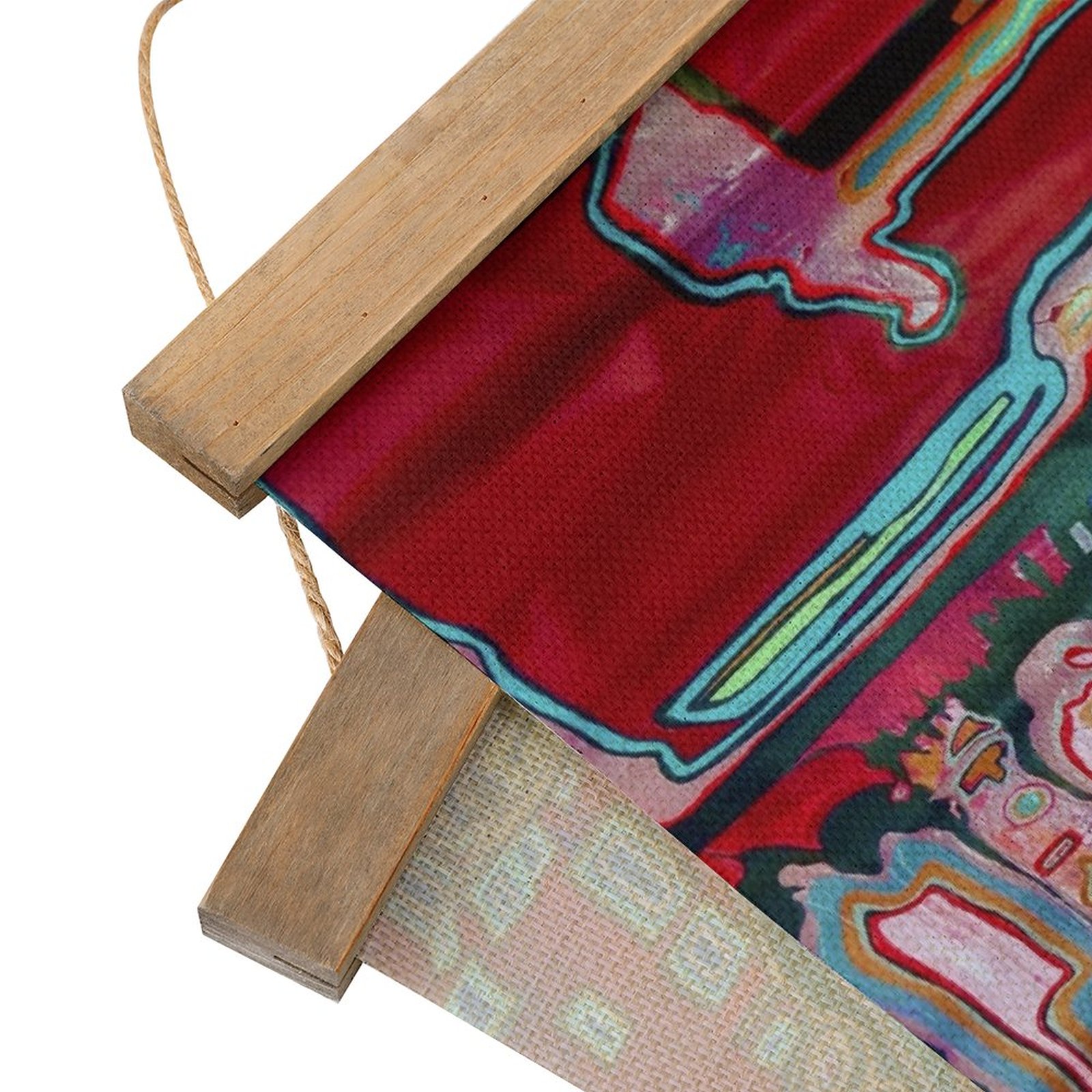 Framed Flax Painting Wall Decor - Image 3