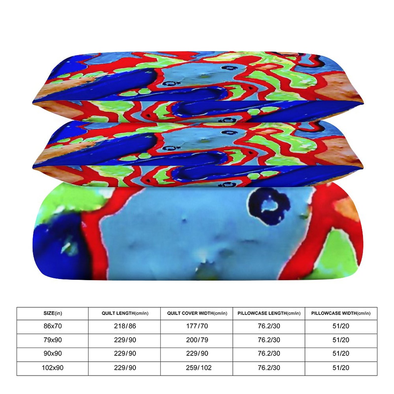 3-Piece Bedding Set-90"x90"/ 229x229cm (Dual-sided Printing) - Image 2