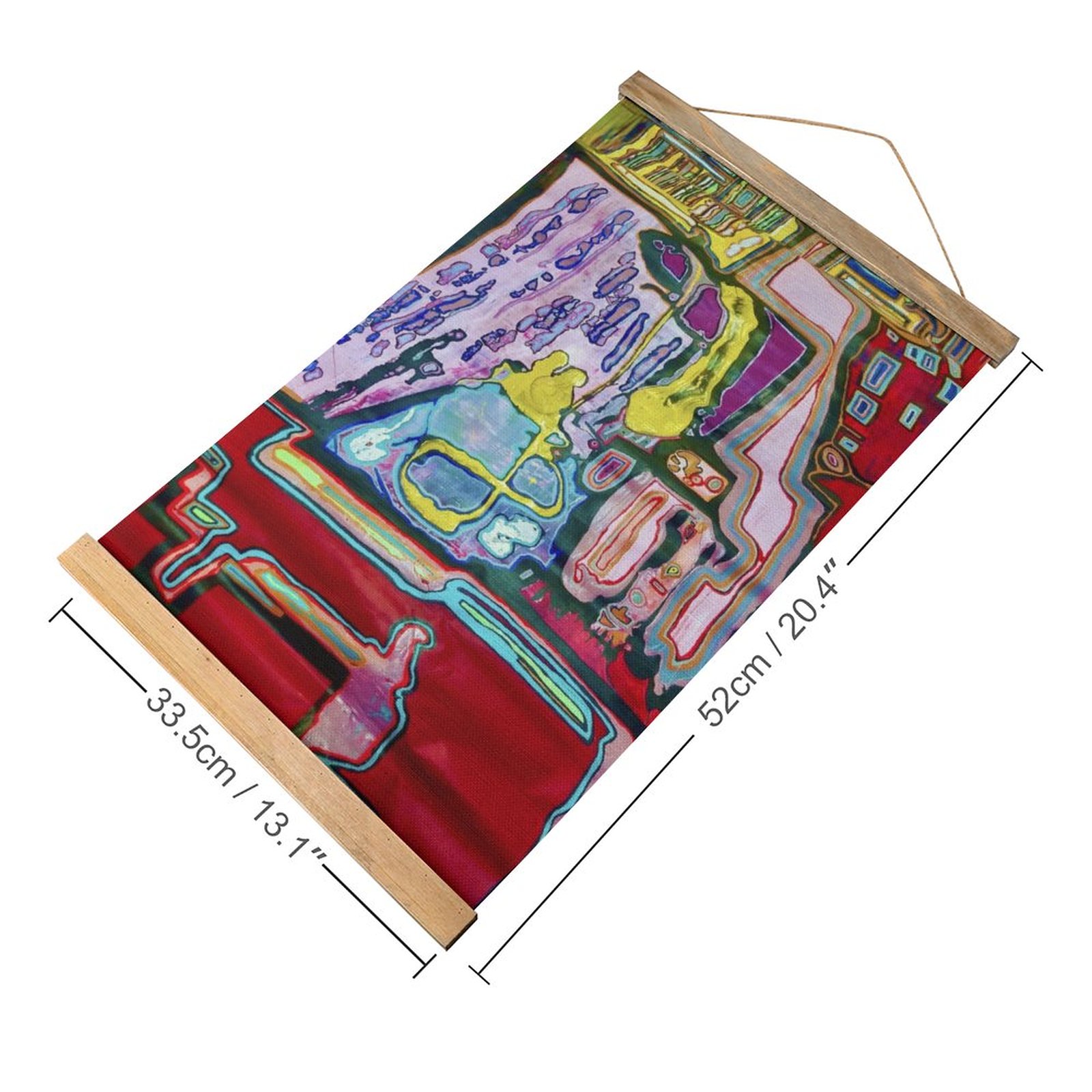 Framed Flax Painting Wall Decor - Image 2