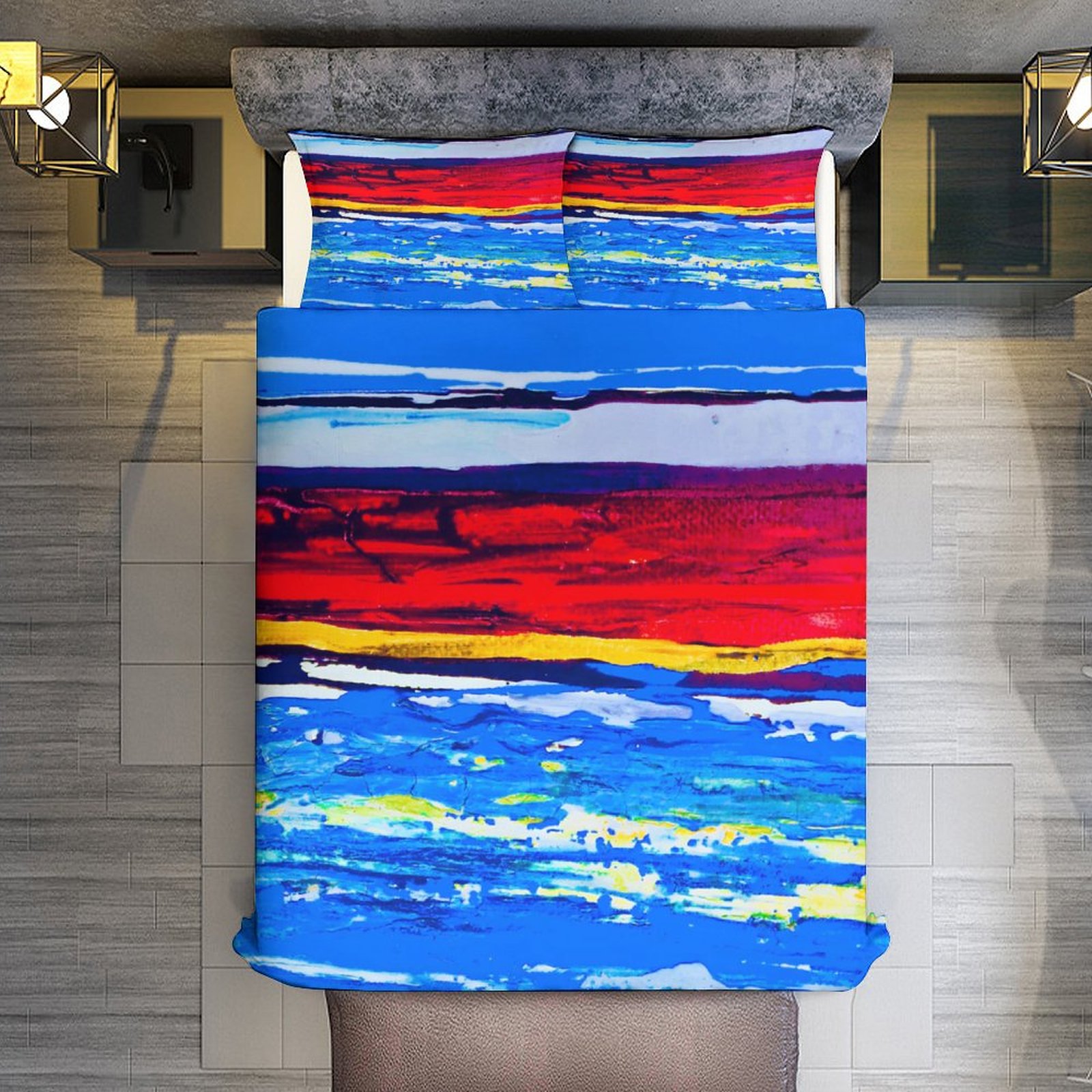 "Red Sand Beach" 3-Piece Bedding Set-90"x90"/ 229x229cm - Image 7