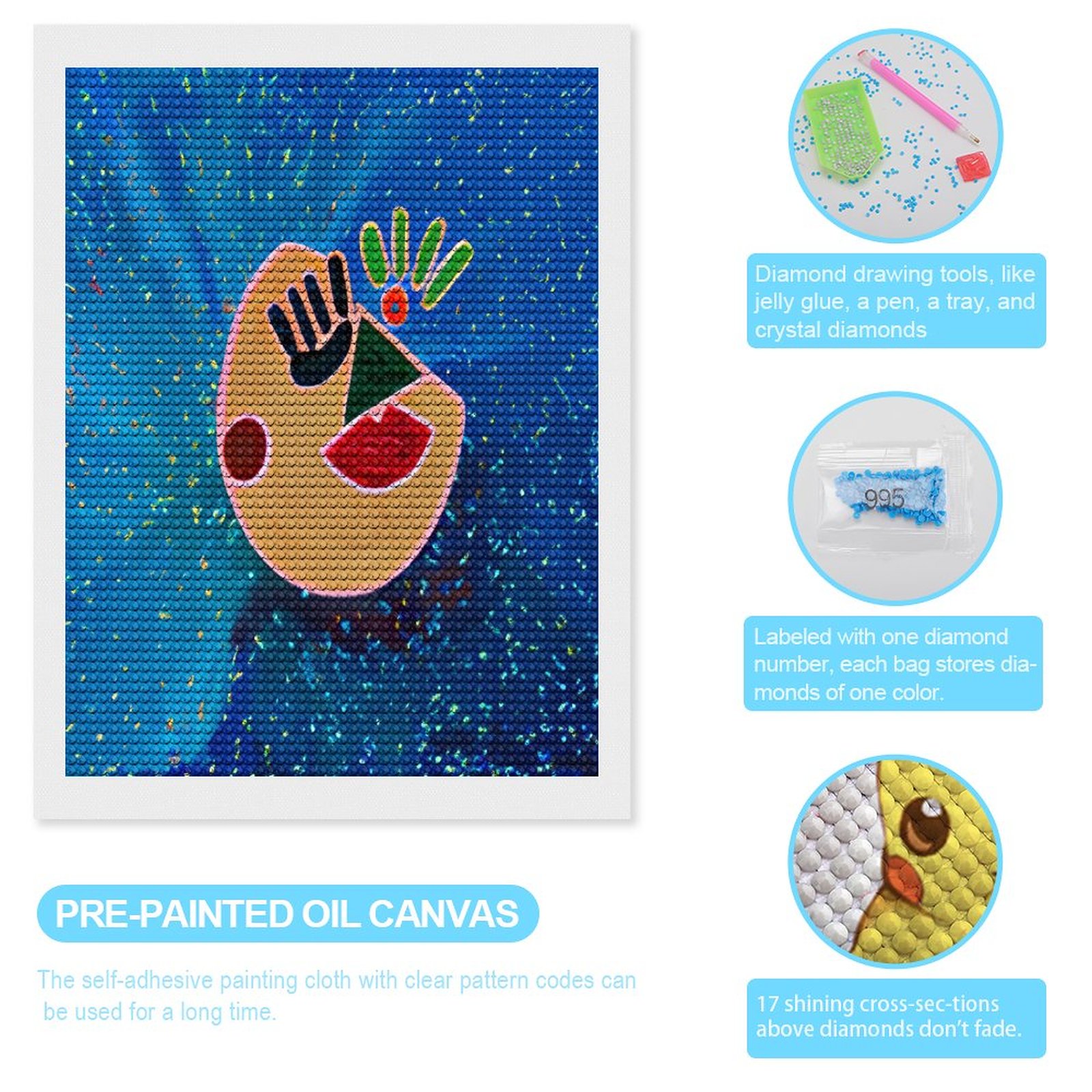 Unframed Diamond Art Painting with Round Diamonds - Image 2