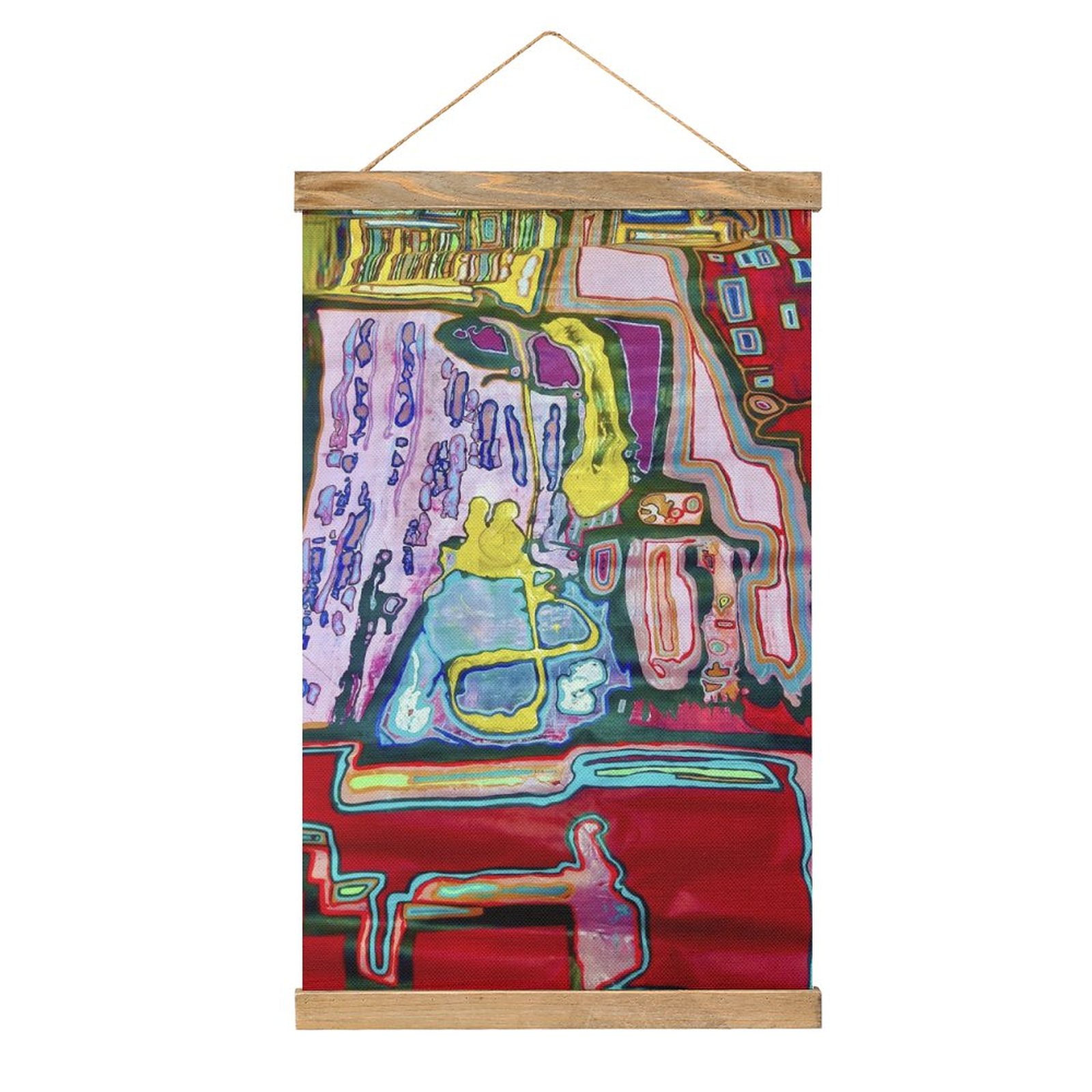 Framed Flax Painting Wall Decor