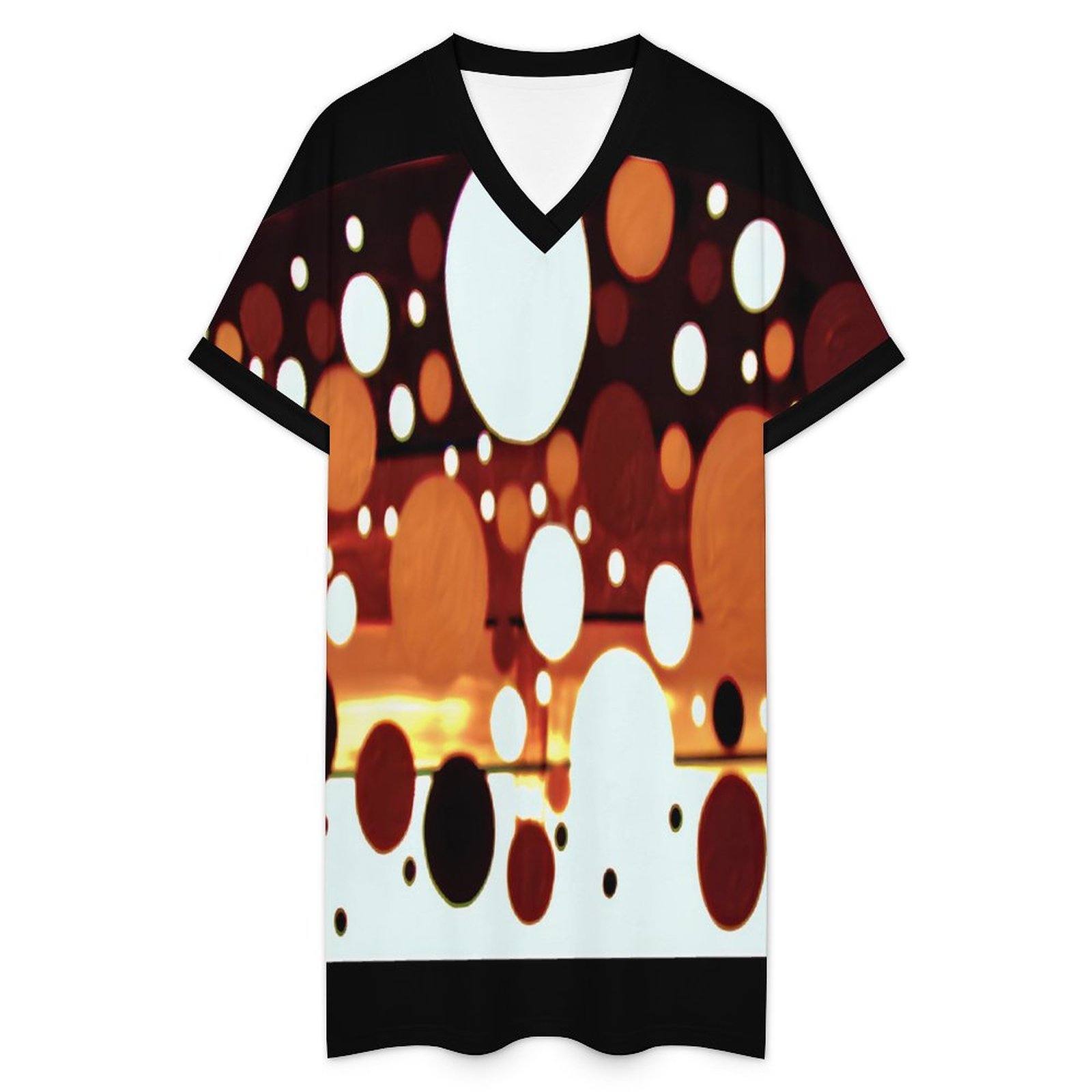 " Circles Too" Casual V Neck Dress For Women - Image 4