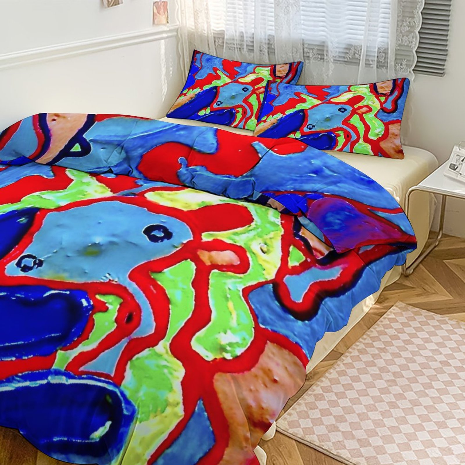 3-Piece Bedding Set-90"x90"/ 229x229cm (Dual-sided Printing)