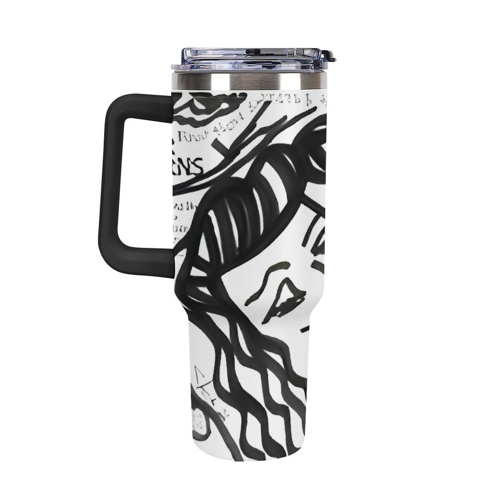 40oz Insulated Tumbler with Handle and Straw - Image 3