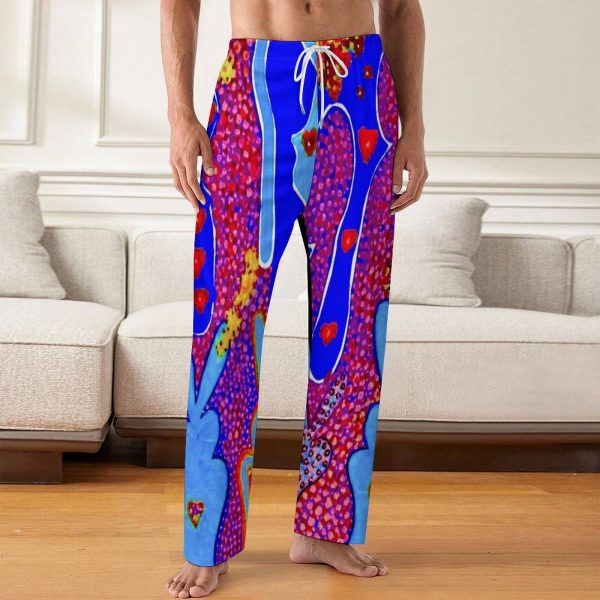 "Love Bunnies 1" Cotton Loose Loungewear Pants for Men