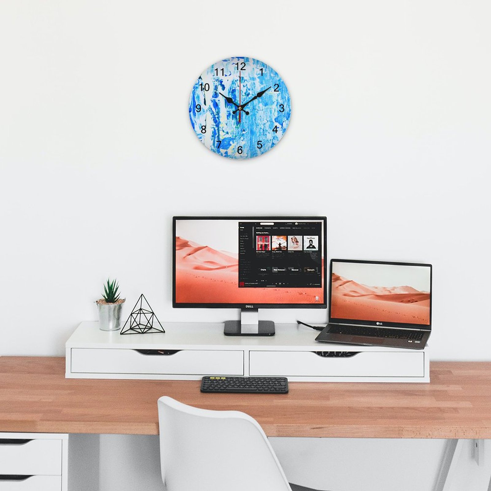 Concise Silent Wooden Wall Clock-9.84"x9.84"/ 25x25cm - Image 4