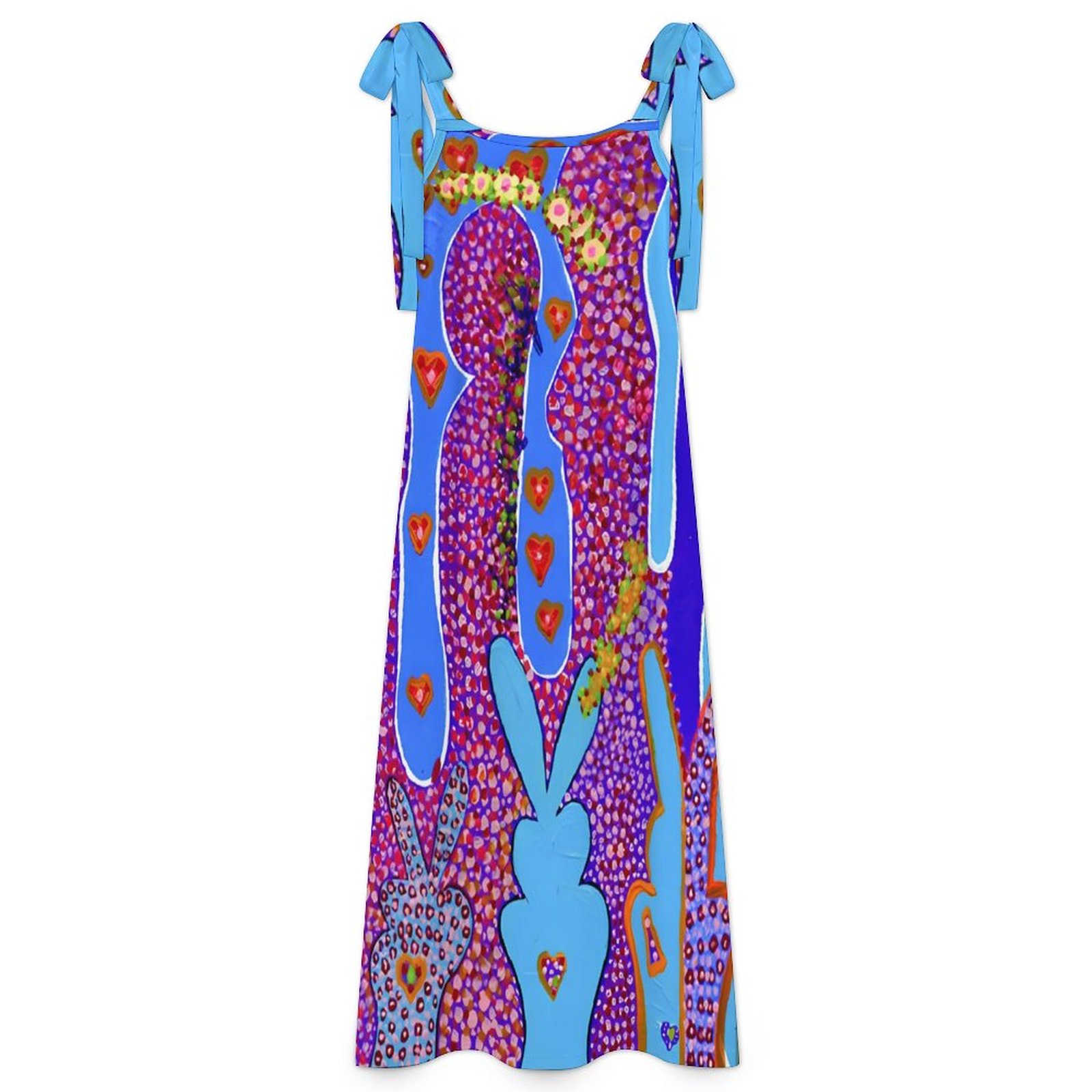 "Love Bunnies 2" Ankle-length Slip Dress With Straps - Image 4