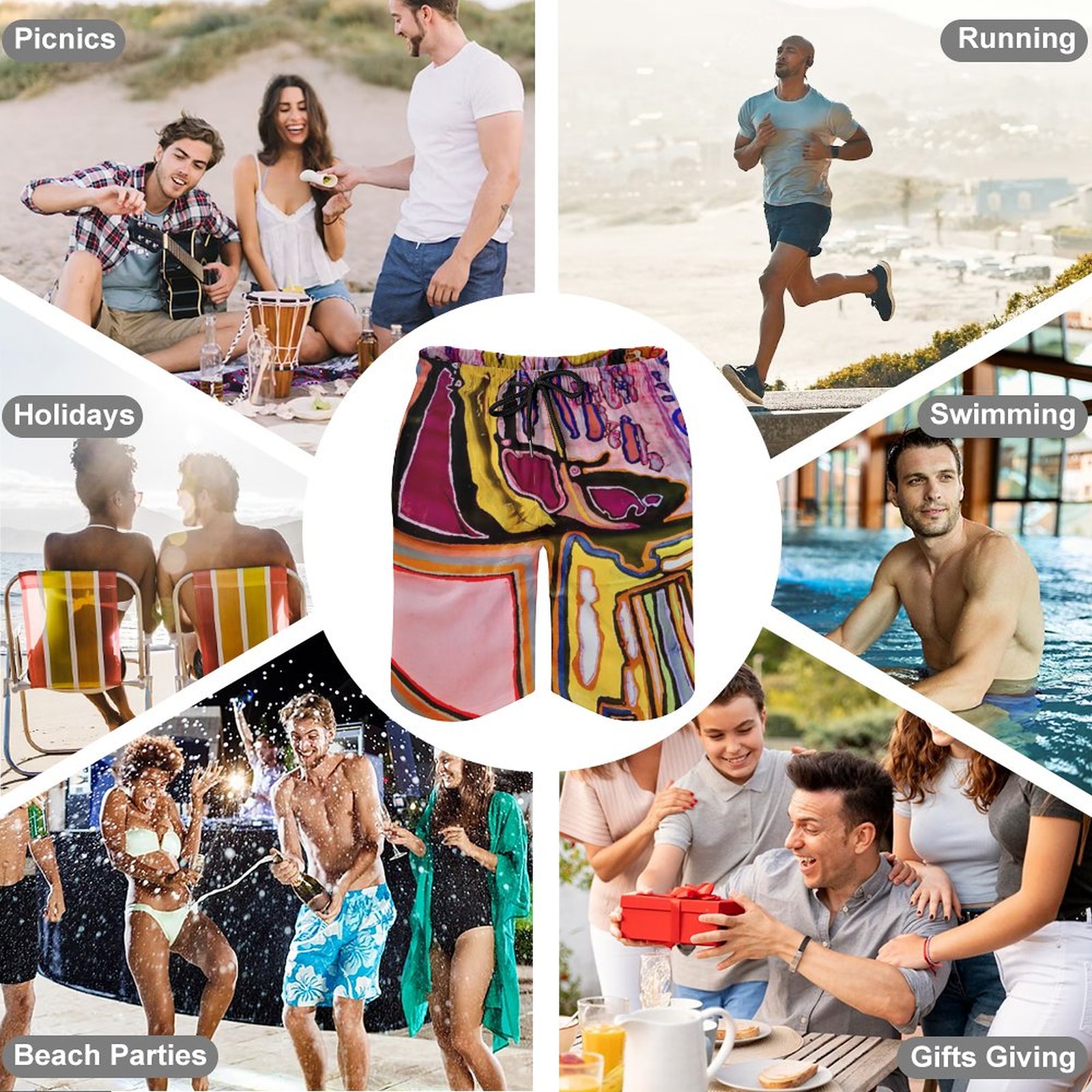 "Strangest Love Story Ever Told" Men's Beach Shorts with Pockets - Image 7