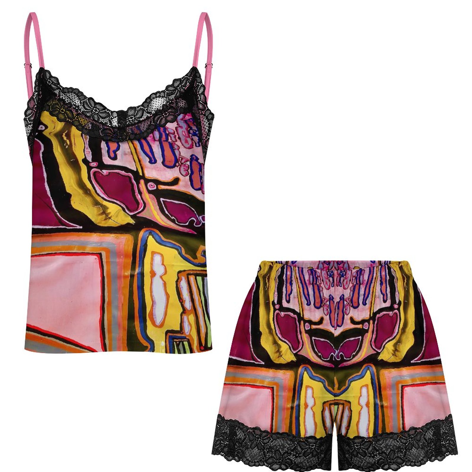 "Strangest Love Story Ever Told" Lace Trim Pajama Set - Image 4