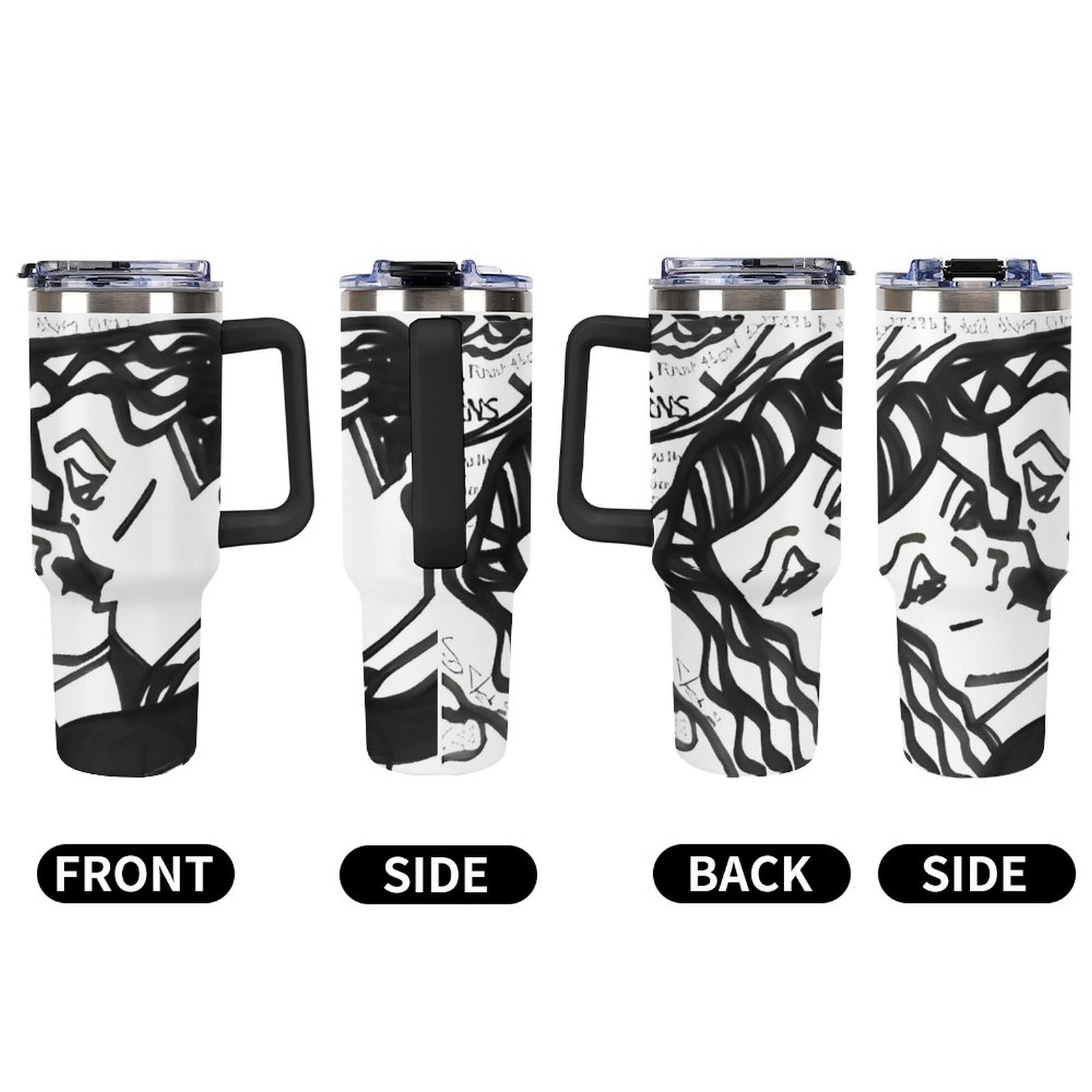 40oz Insulated Tumbler with Handle and Straw - Image 6