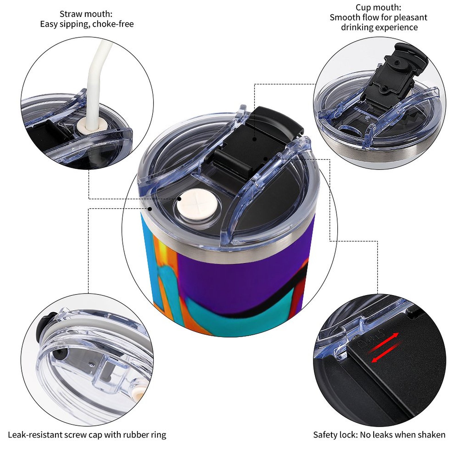 40oz Insulated Tumbler with Handle and Straw - Image 8