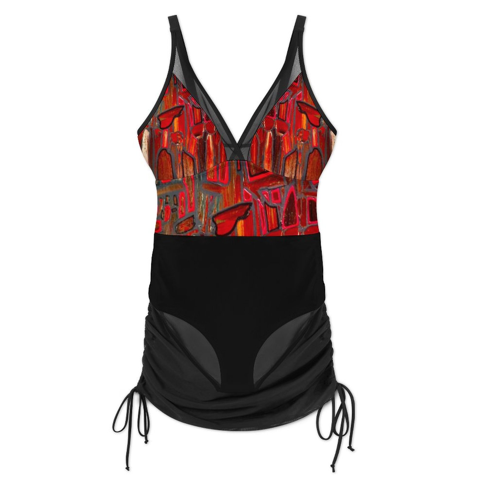 "Nature Drawn To Light" Mesh One Piece Swimsuit For Women - Image 3