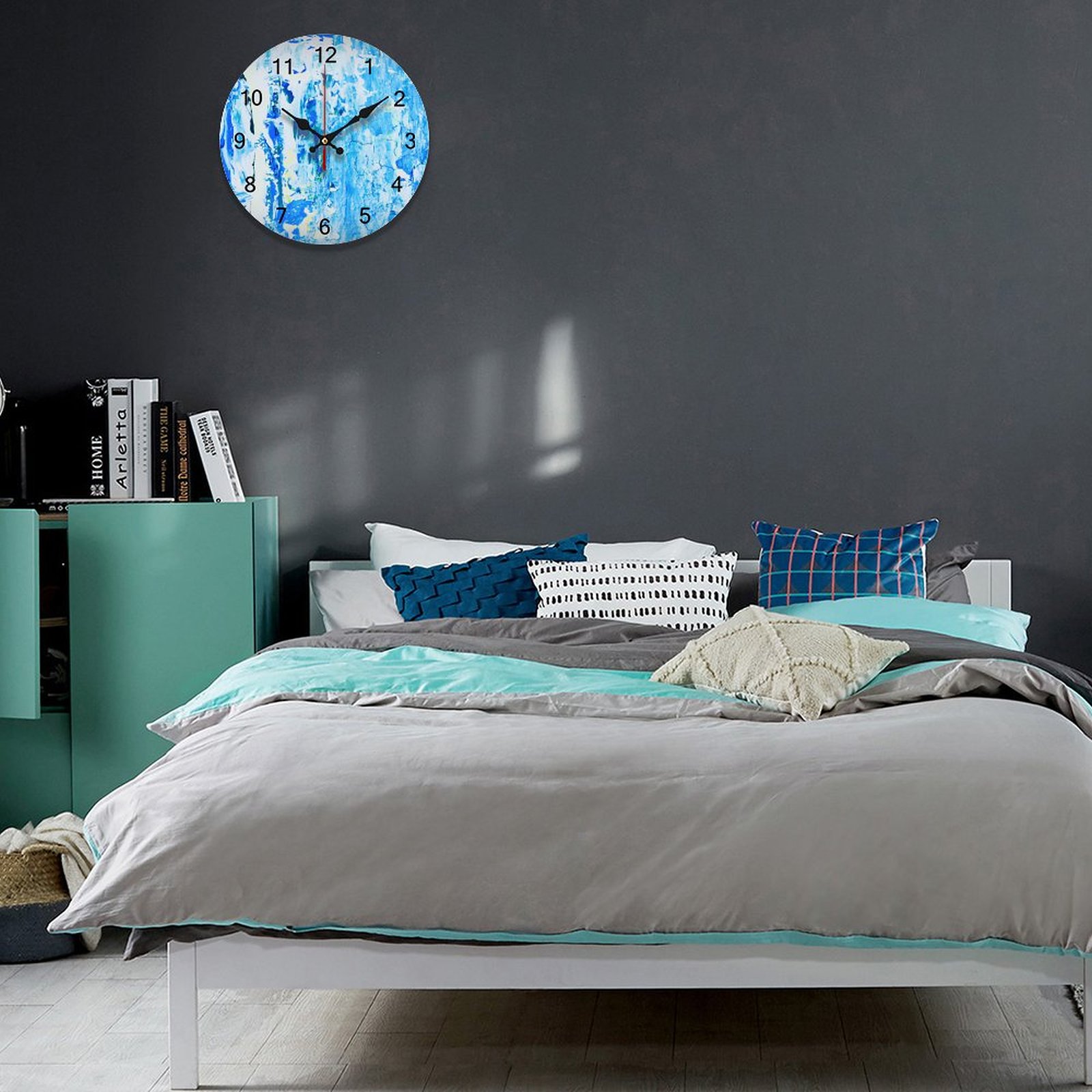 Concise Silent Wooden Wall Clock-9.84"x9.84"/ 25x25cm - Image 3