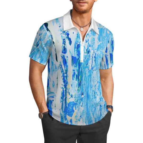 140gsm Half Zip Shirt with One Pocket(All-Over Printing)