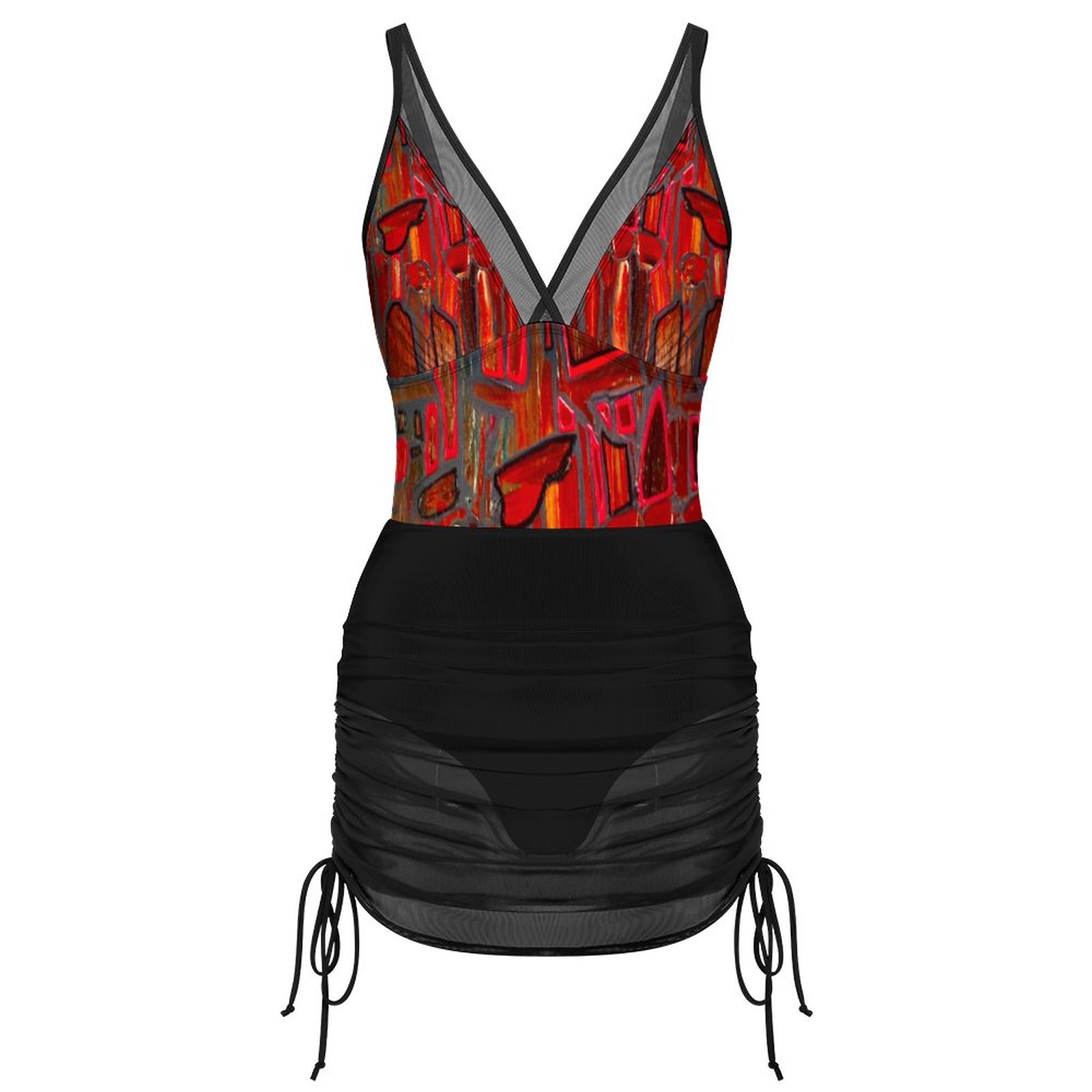 "Nature Drawn To Light" Mesh One Piece Swimsuit For Women - Image 4