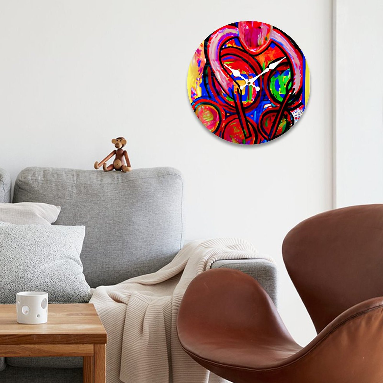 Wooden Wall Clock without Scale - Image 3