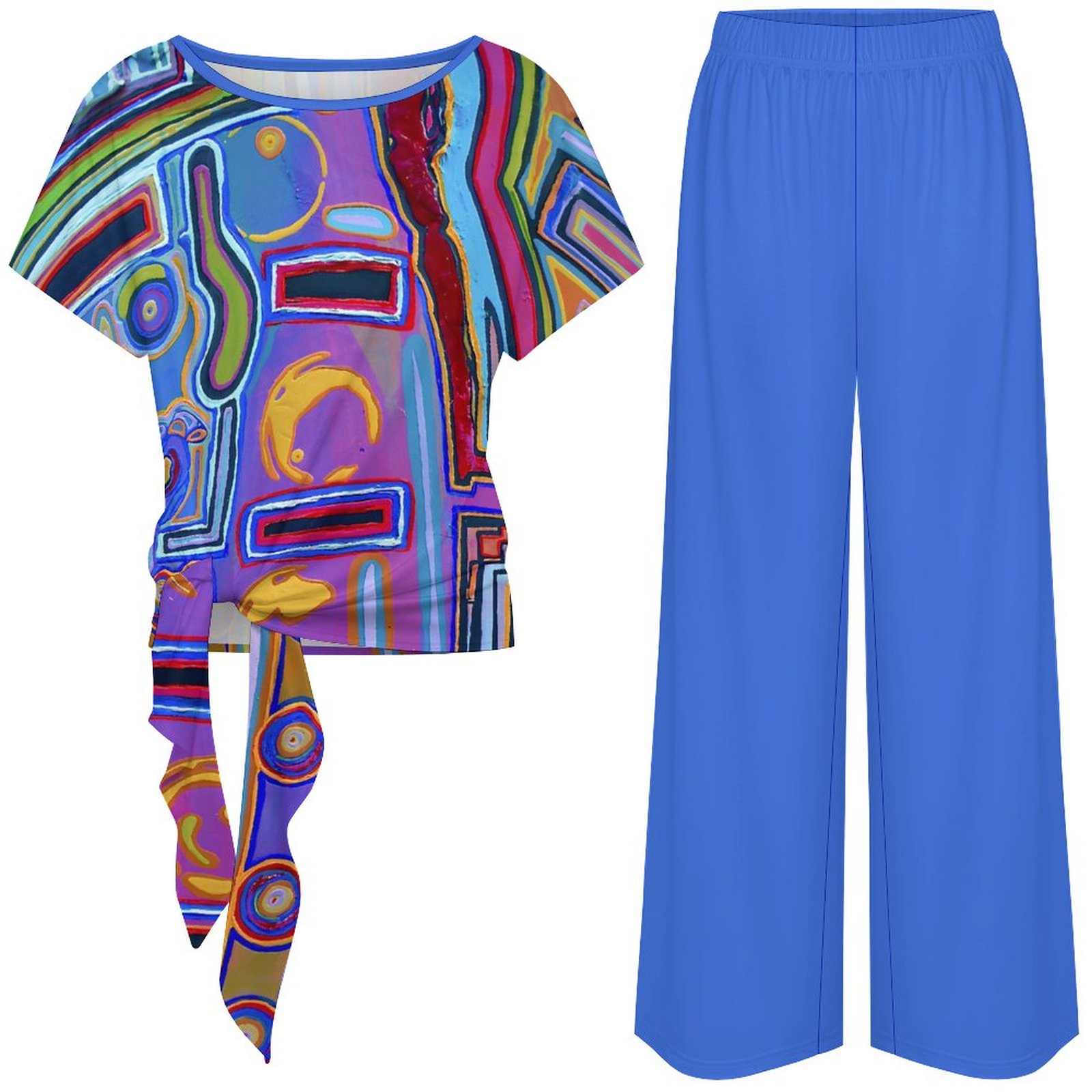 "I Don't Want 2B American Idol 2" Strap Top Wide Leg Pants Set - Image 5