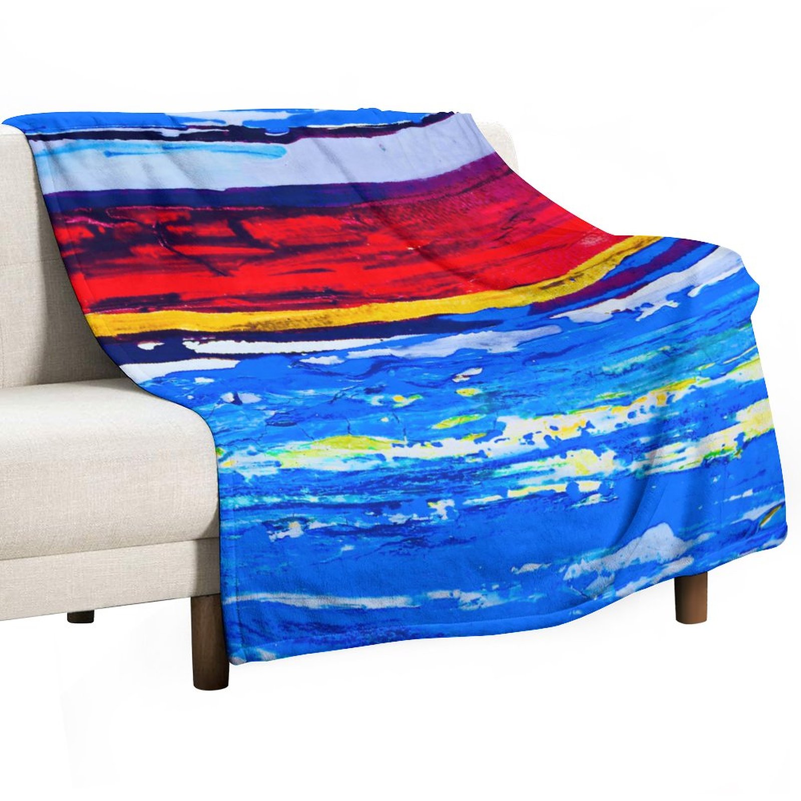 "Red Sand Beach" Flannel Blanket (One-sided Printing)-50"×60"