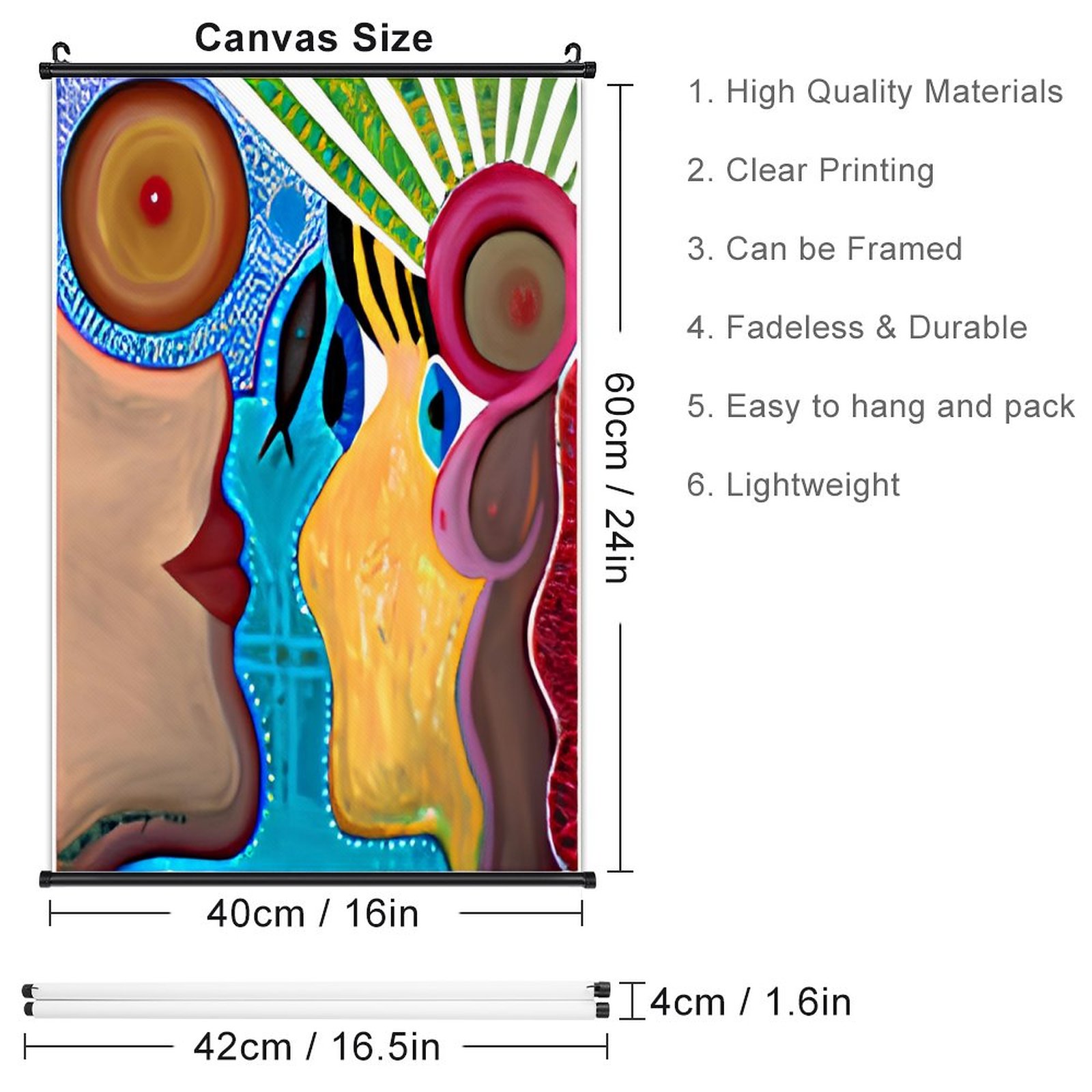 "The Holy Spirit" Canvas Hanging Poster with Scrolls-16"x24"/ 40x60cm