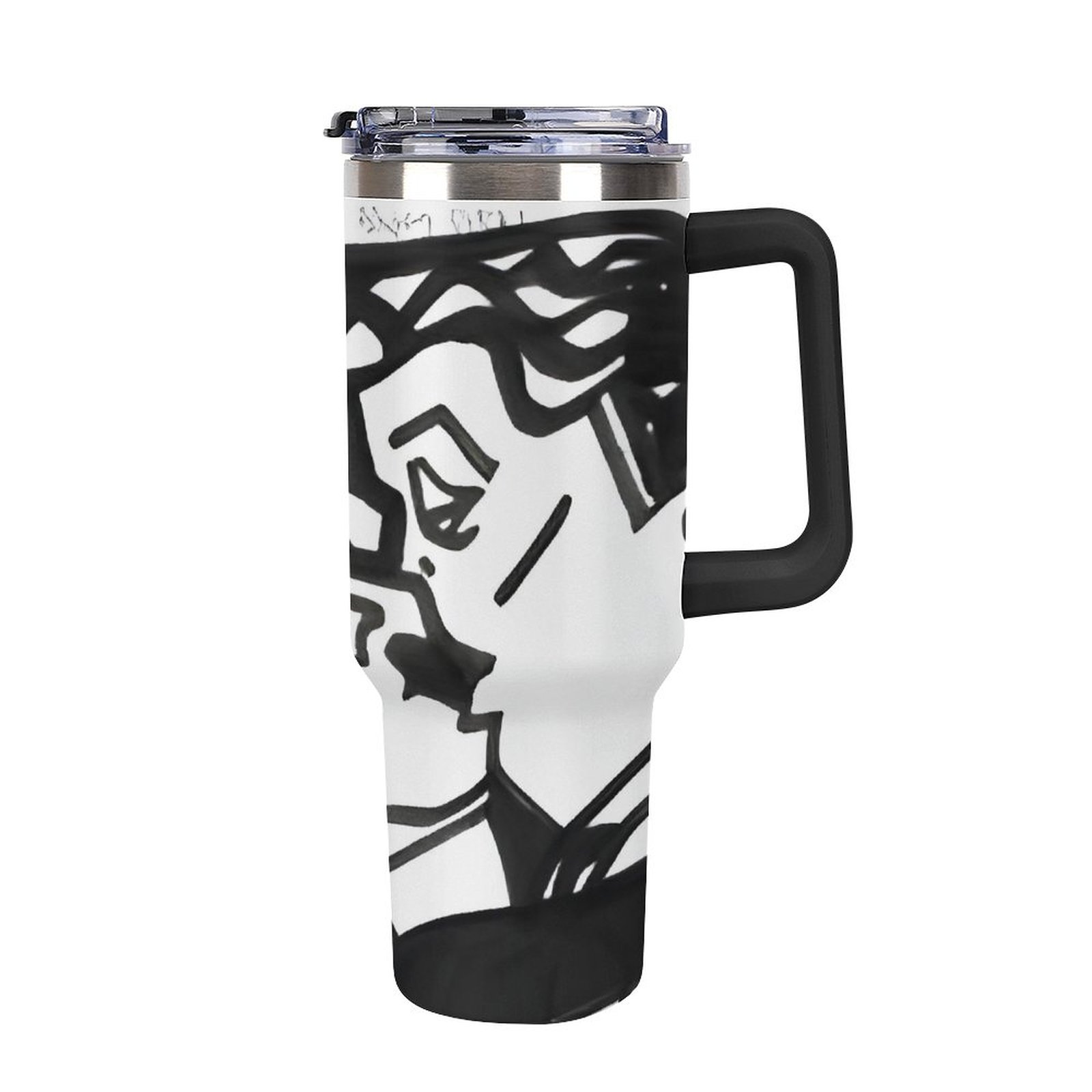 40oz Insulated Tumbler with Handle and Straw - Image 2