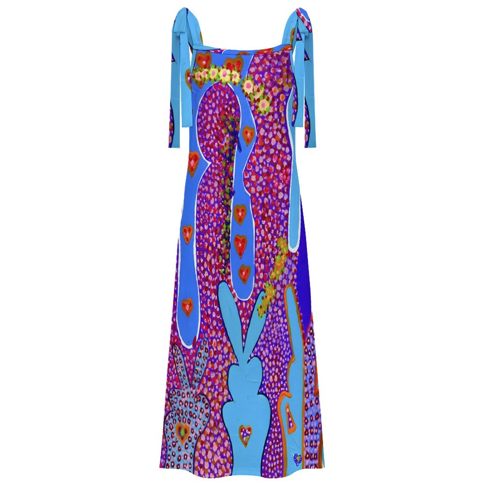 "Love Bunnies 2" Ankle-length Slip Dress With Straps - Image 5