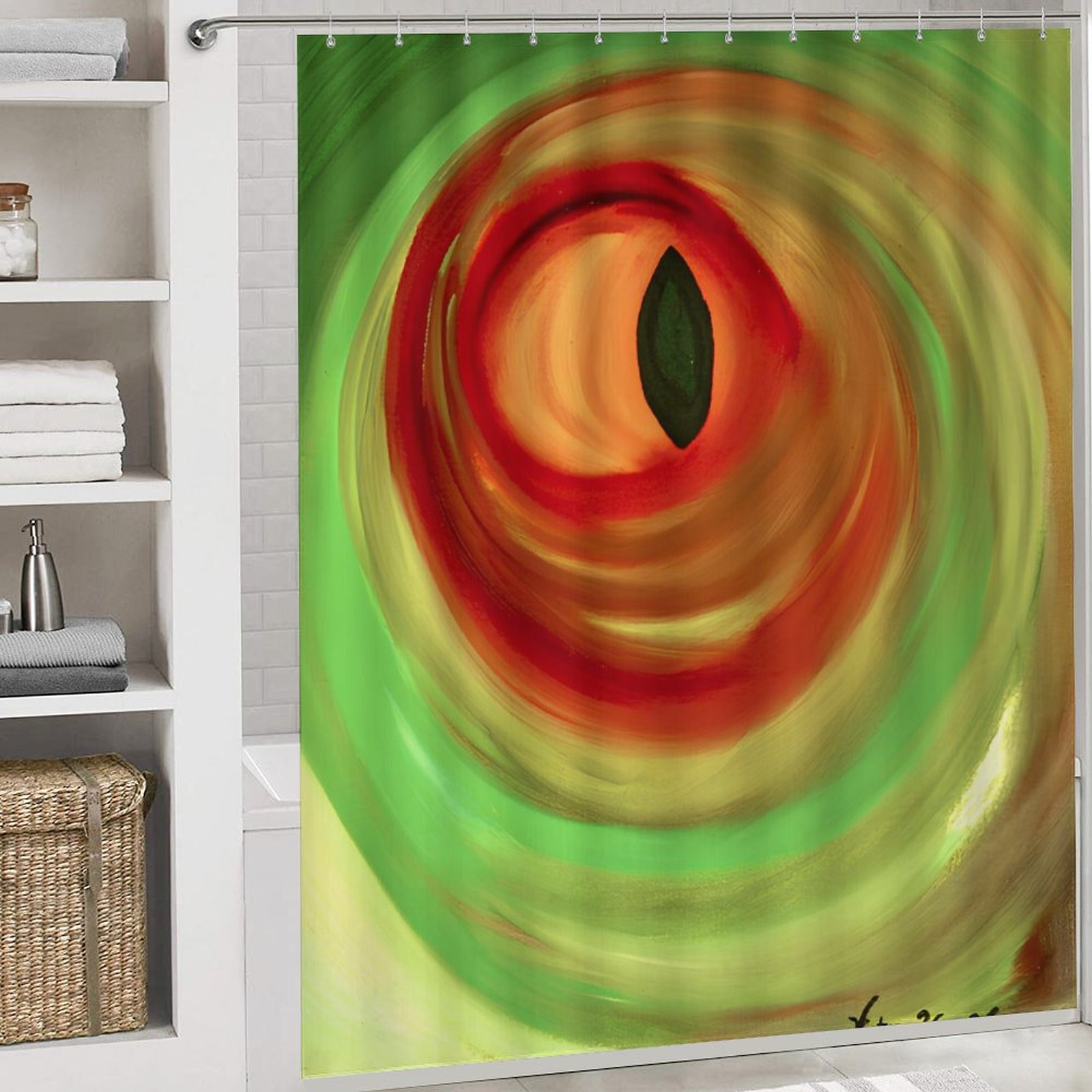 "Dragons Eye" Shower Curtain Set with 3 Rugs - Image 5