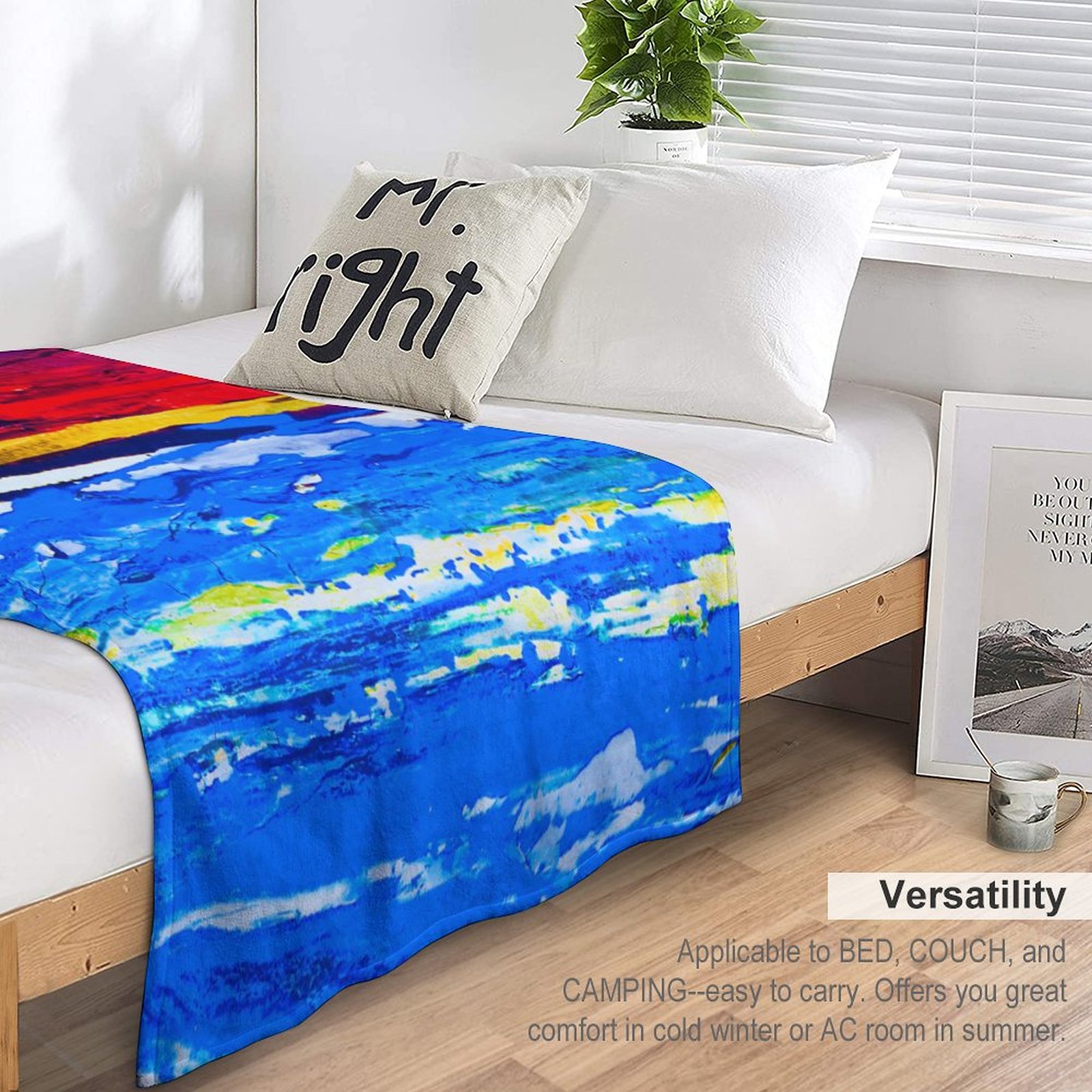 "Red Sand Beach" Flannel Blanket (One-sided Printing)-50"×60" - Image 3