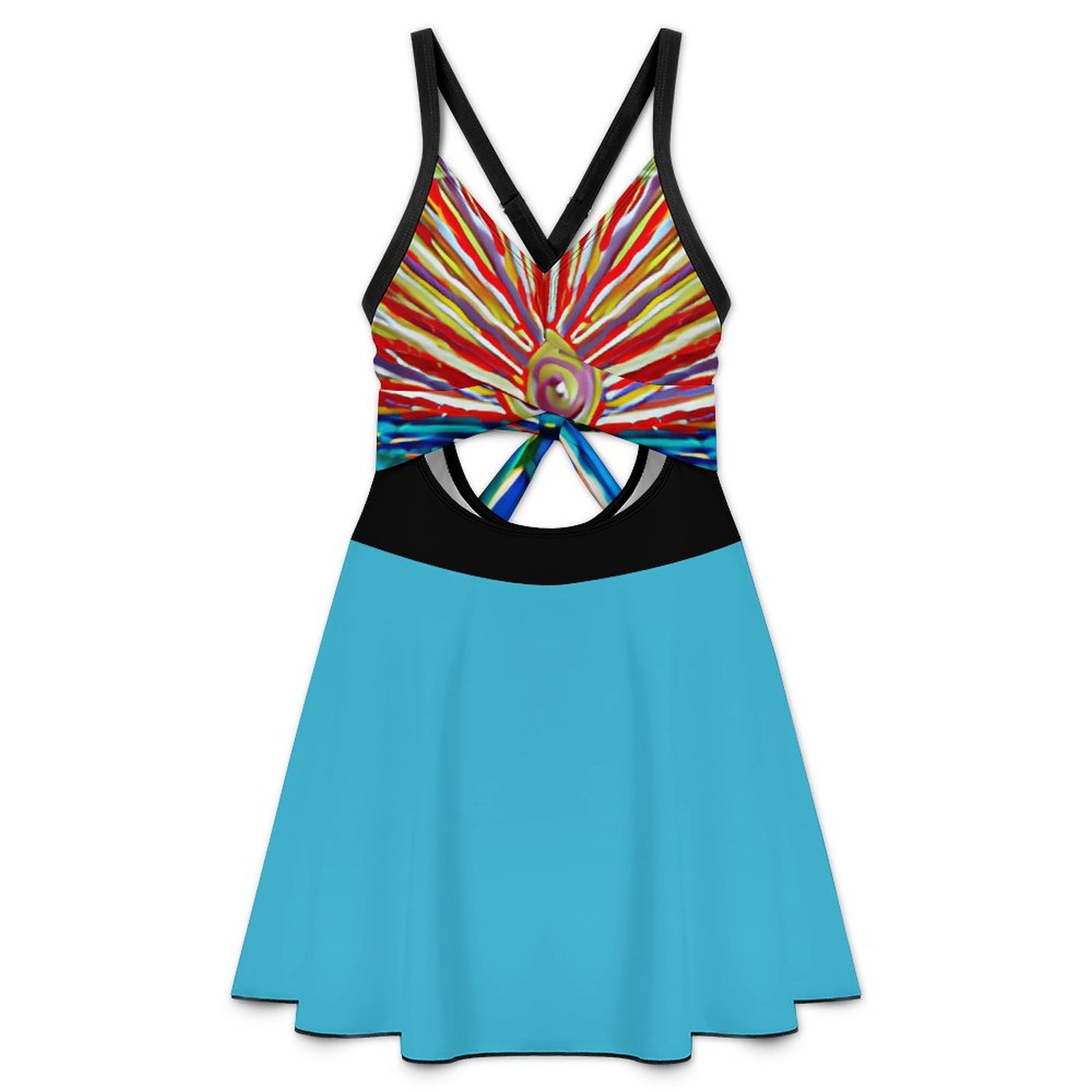 "Sunrise" Women's V Neck One Piece Swimsuit - Image 2