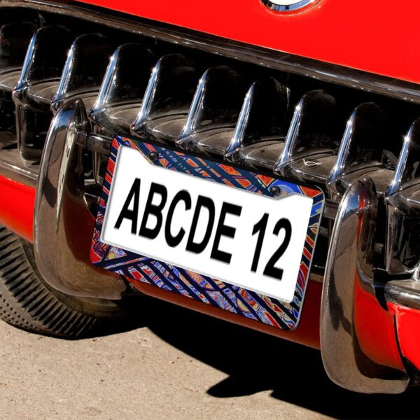 "Stars And Stripes" License Plate Frames with 2 Round Holes (1 Pair)