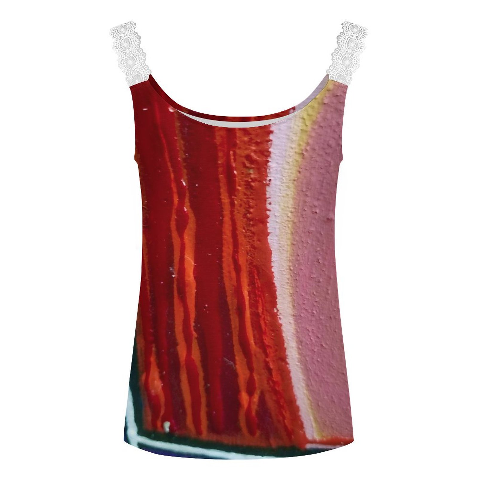 "Red Rose" Women's Lace Trim Camisole) - Image 3