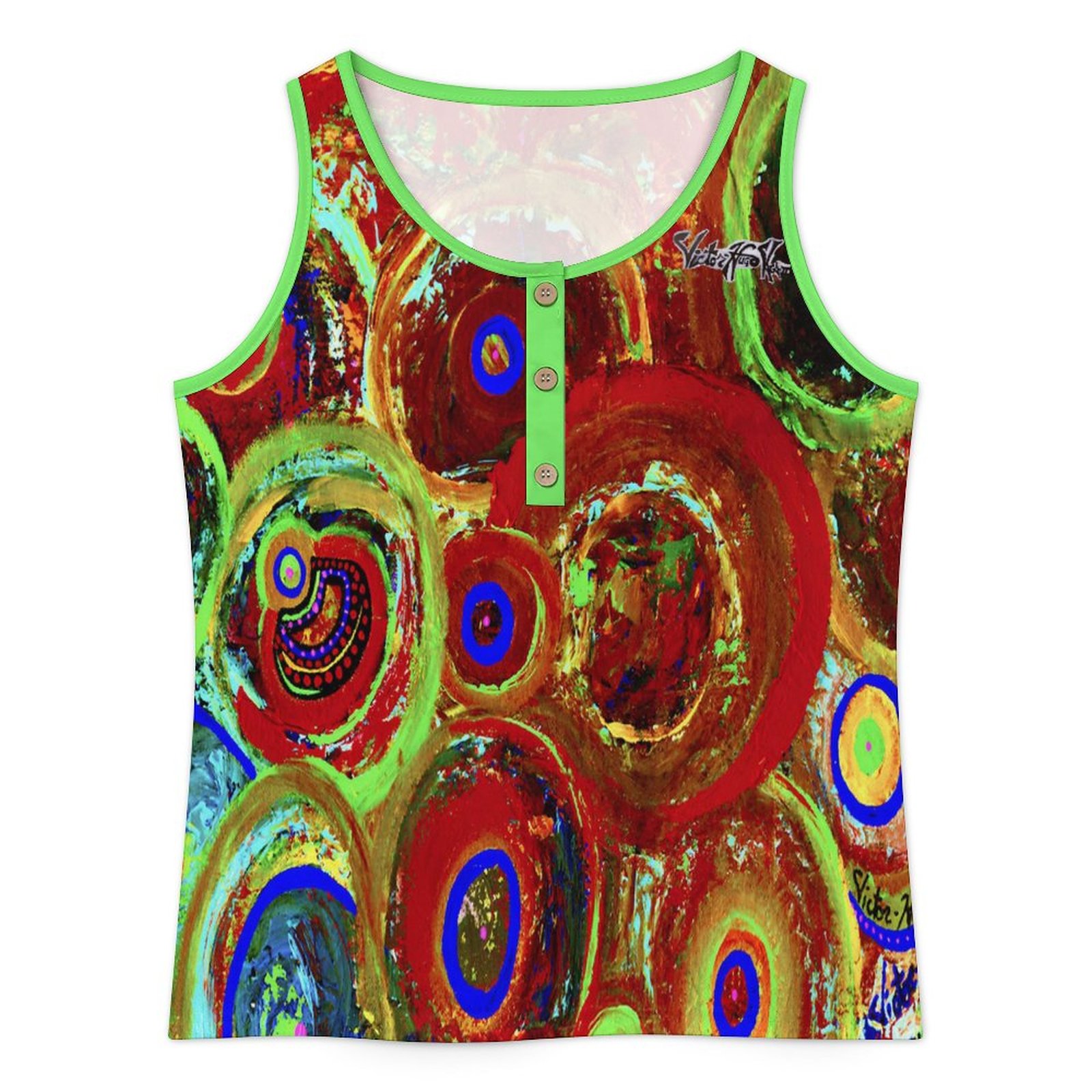 "Circles" Women's Button Up Vest - Image 3