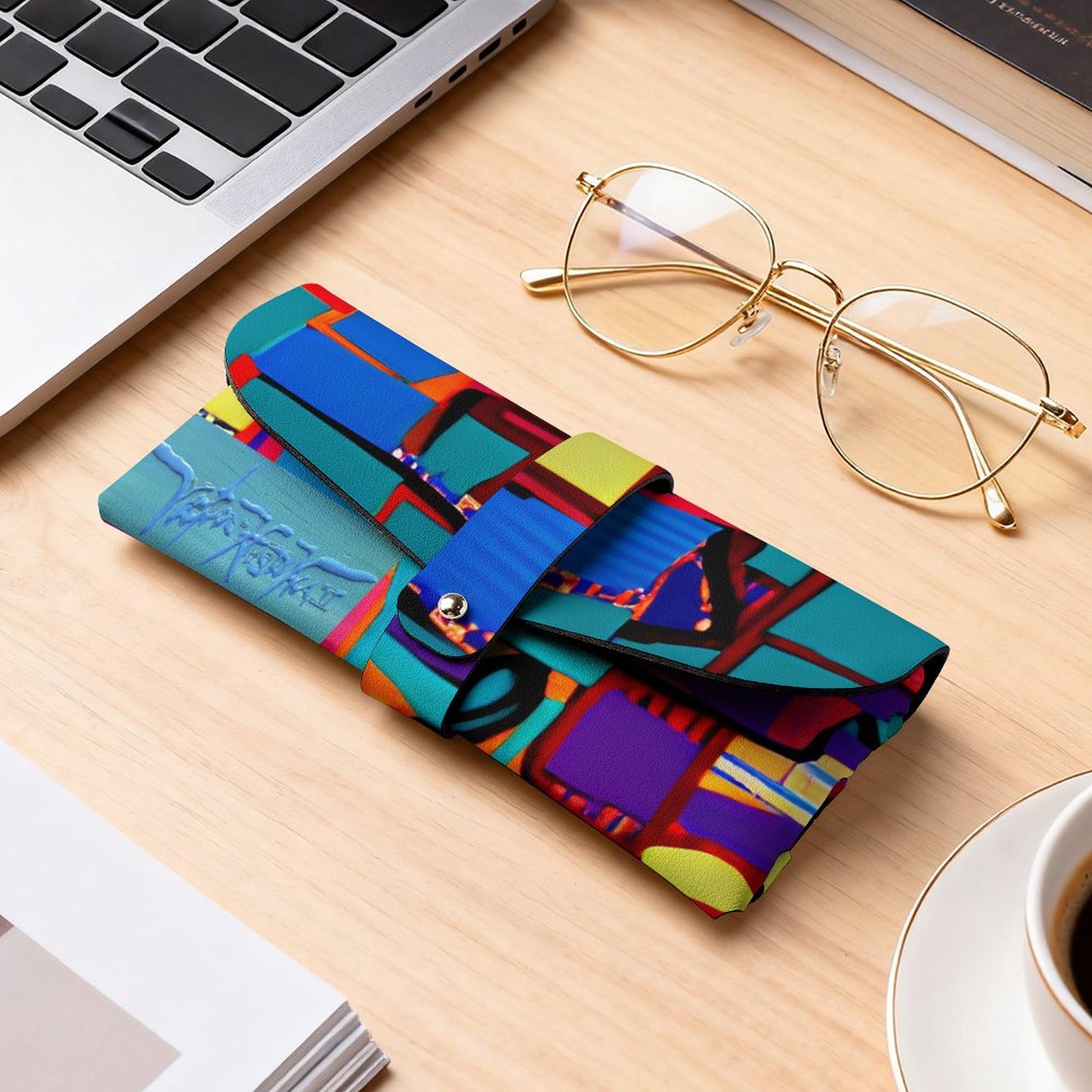 "Square Face" DTG Leather Eyeglass Case - Image 8
