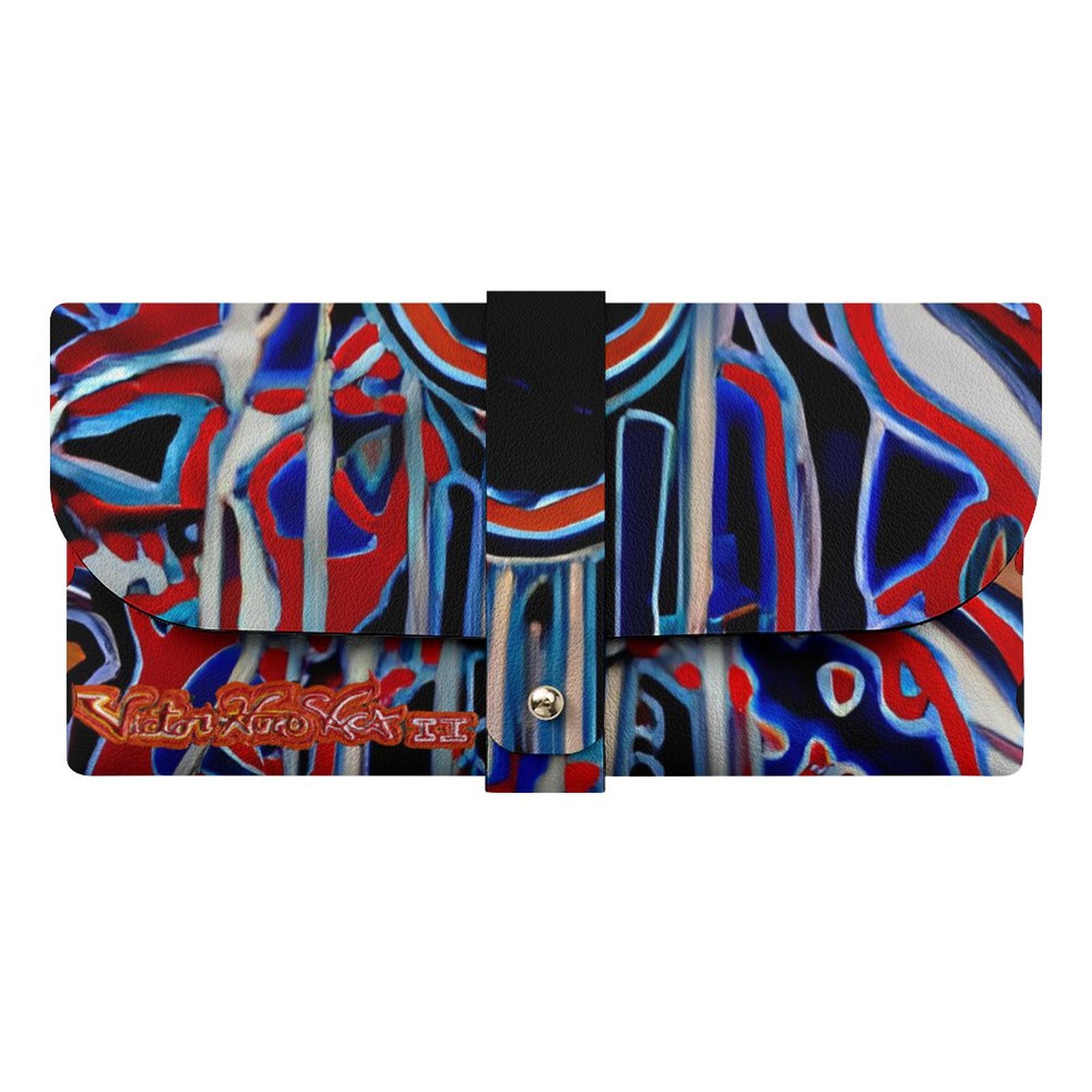 "Guitar Mosaic" DTG Leather Eyeglass Case - Image 2