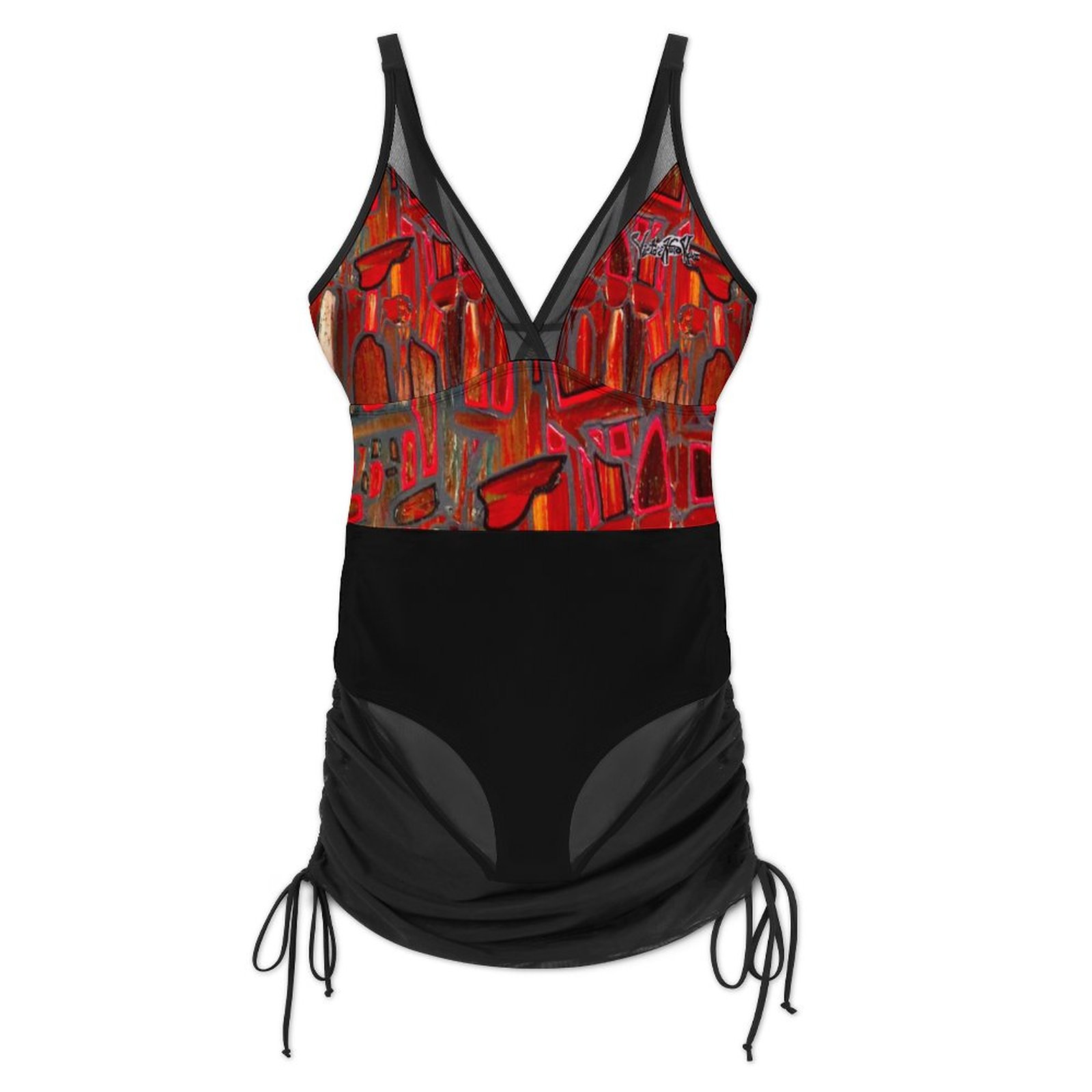 "Nature Drawn To Light" Mesh One Piece Swimsuit For Women - Image 3