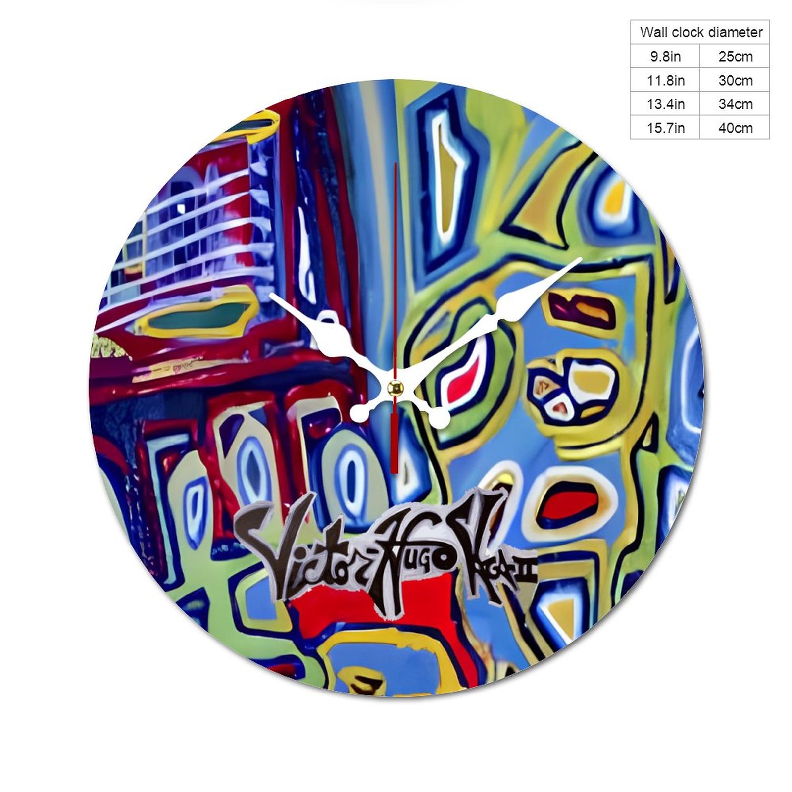 "Green Mosaic" Wooden Wall Clock without Scale