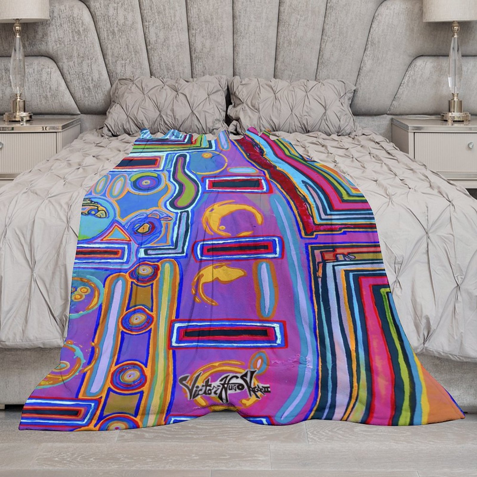 "Lavender Dream" Flannel Blanket (One-sided Printing)-40"×50" - Image 5