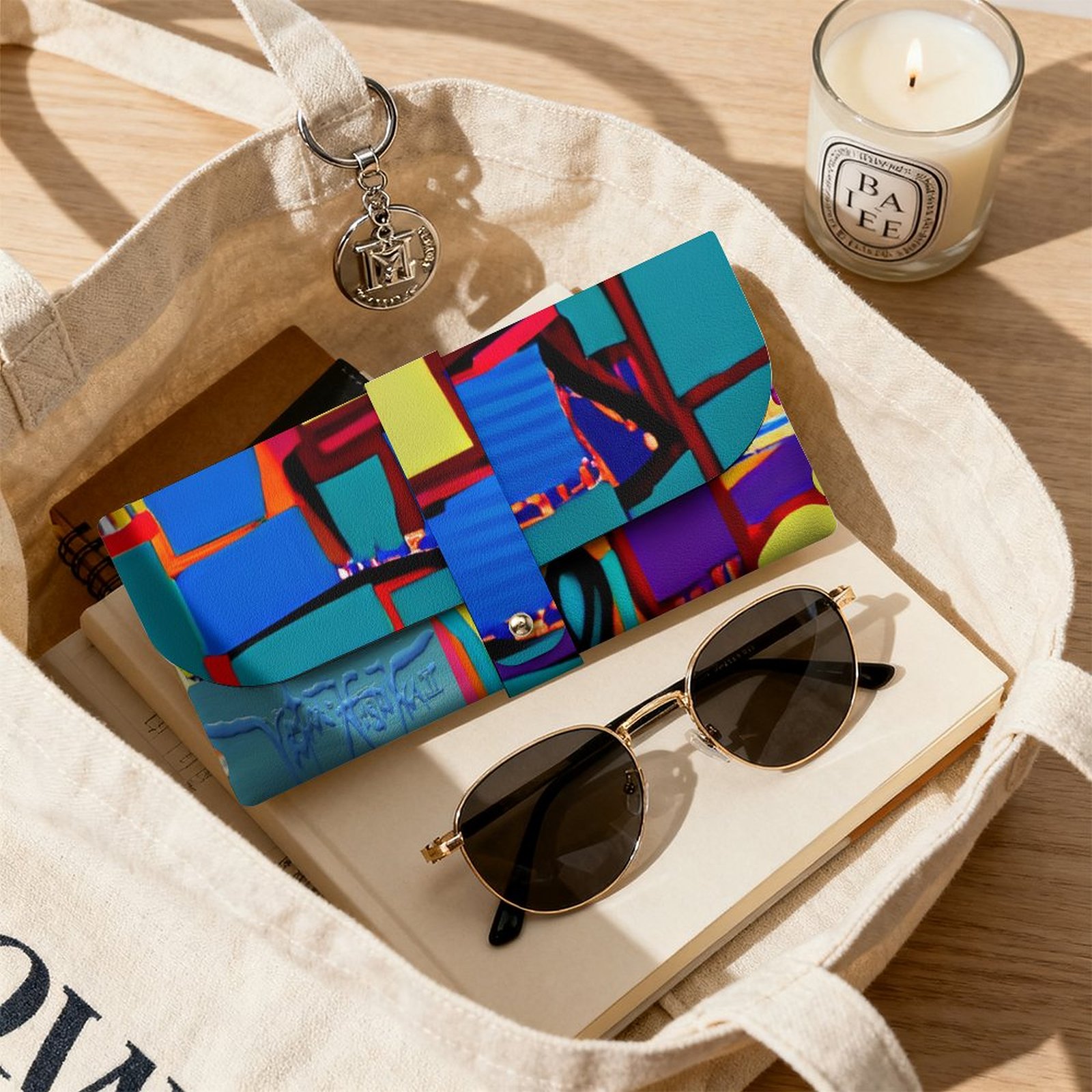 "Square Face" DTG Leather Eyeglass Case - Image 5