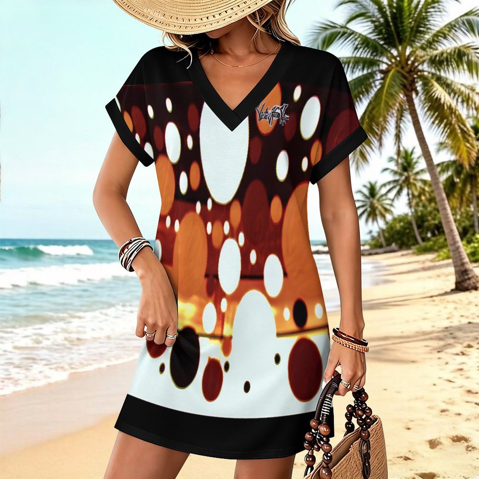 "Beautiful" Casual V Neck Dress For Women - Image 3