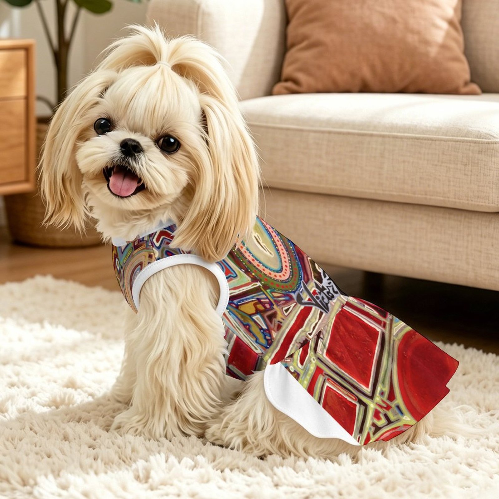"Red Dream" Pet Ruffle Dress