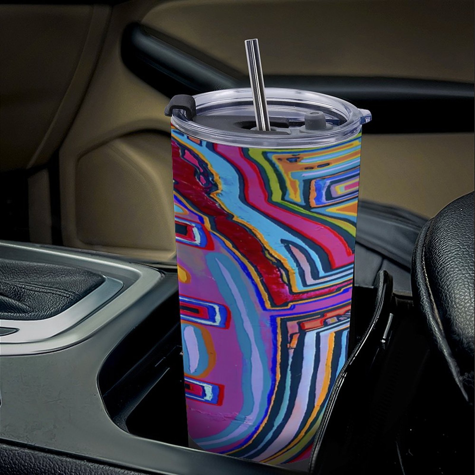 "Lavender Lace" Car Travel Mug Set with Cleaning Kit (590ml/20oz) - Image 6